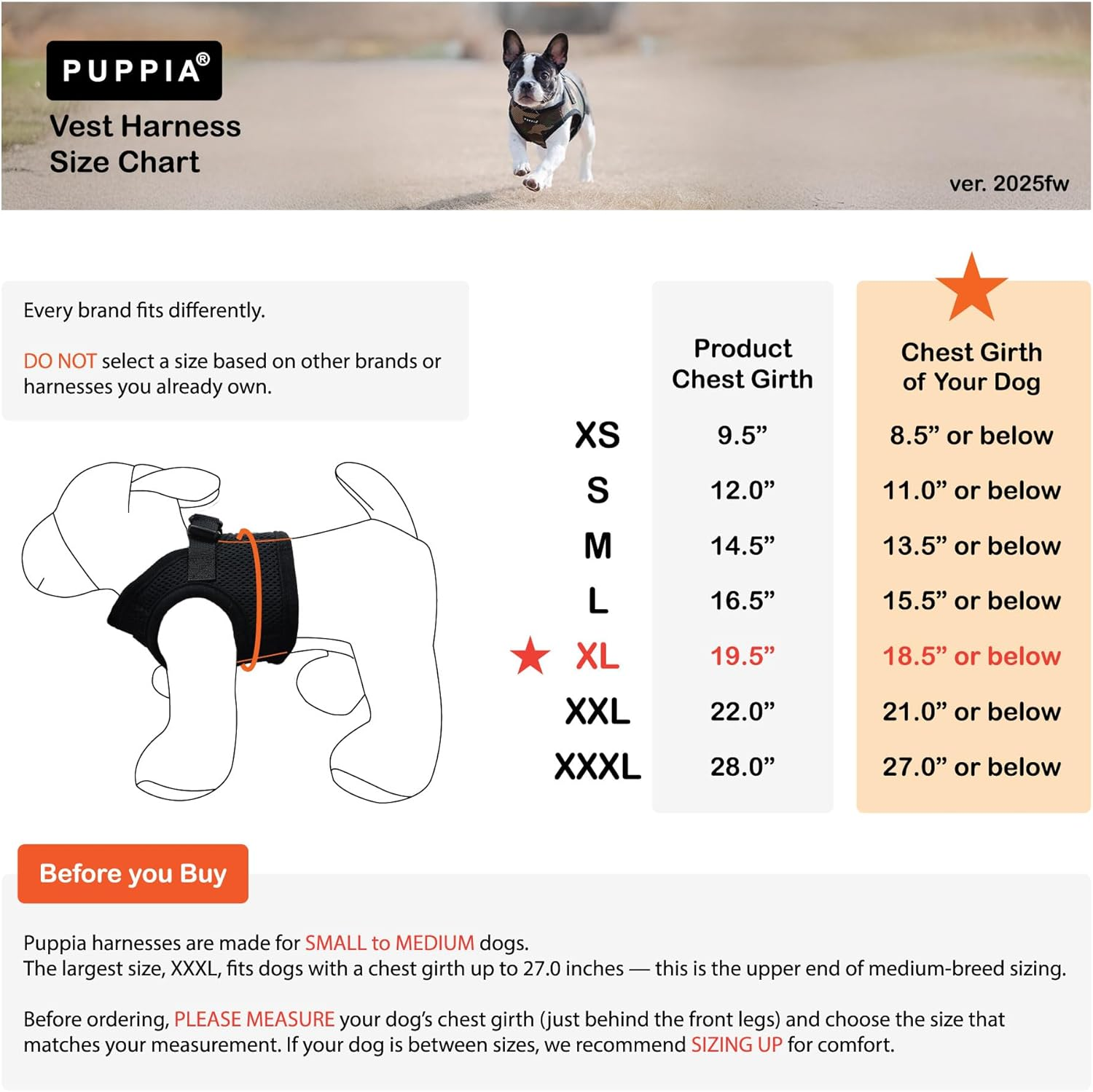 Puppia Soft Vest Dog Harness, Red, X-Large image number 3