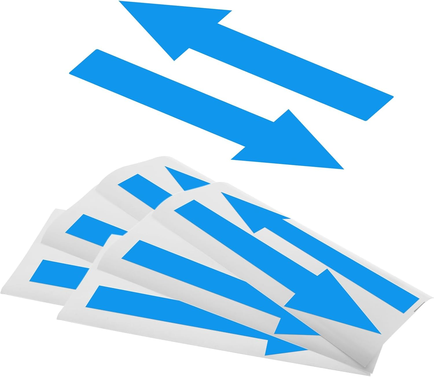 Joyangy 8 X 2 Inch Black Arrow Sign Stickers, 12 Pack Waterproof PVC Removable Self Adhesive Floor Decals, Wall Marking Arrow Signs for Road Instructions