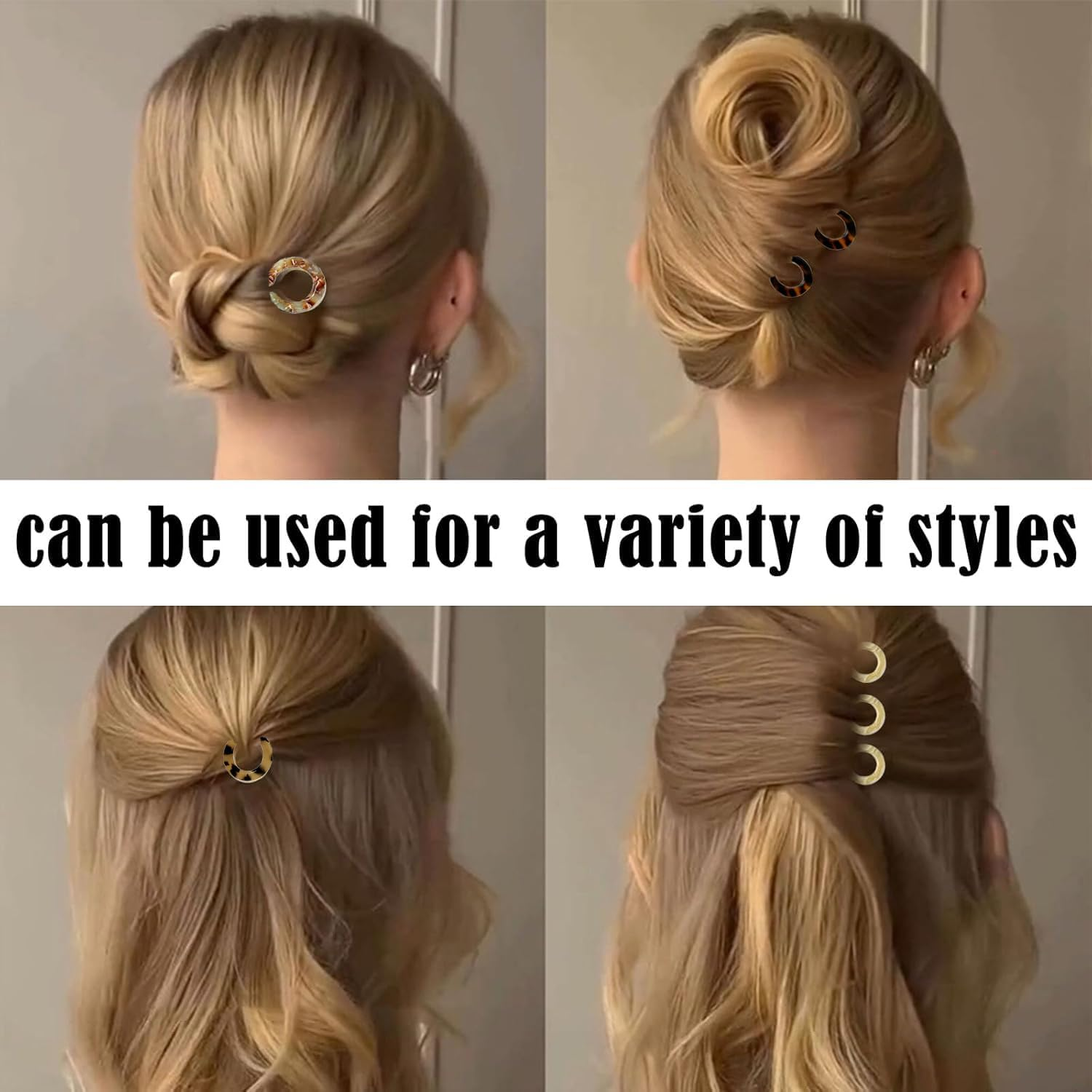 3PCS Lialys Hair Pin, Prestige Hair Pin, Elegant Hair Clips for Women, French Hair Pins, U-Shaped Grip Hairpins for All Hair Types, New Hair Accessories - Set B-3Pcs image number 5