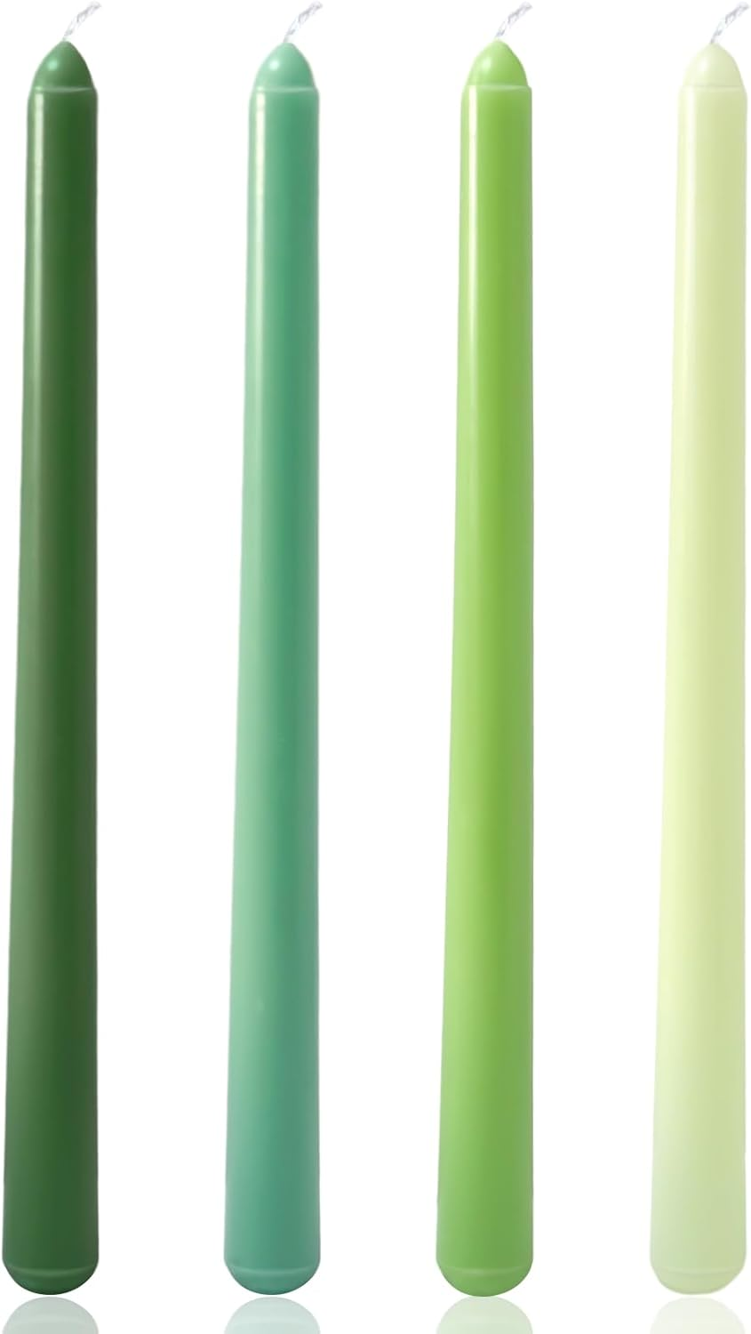 Christmas Product | 4 Pack Advent Candle Set, 3 Purple and 1 Pink Taper Candles, 10 Inch Smokless and Dripless Candlesticks Bulk for Advent Christmas Seasonal Celebration