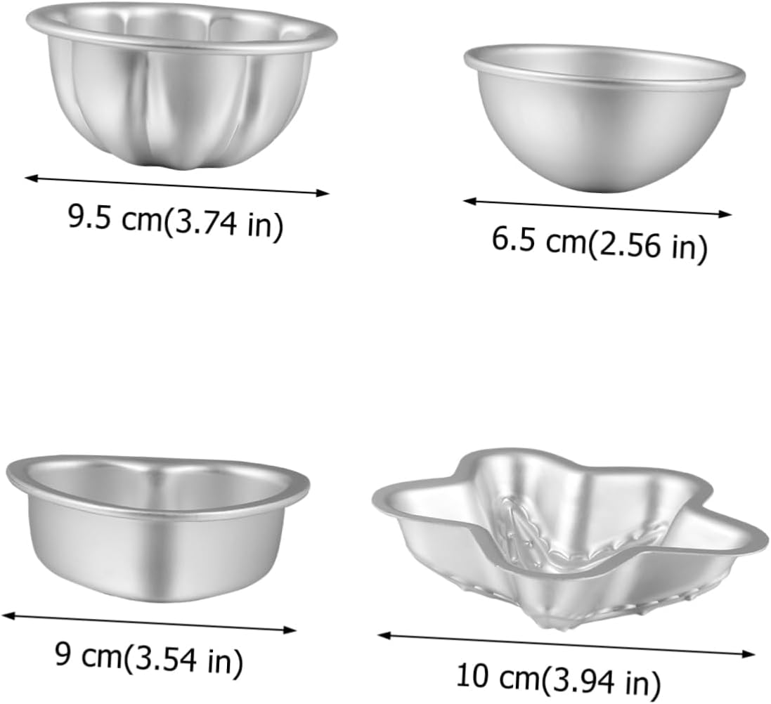 CIMAXIC 4Set Aluminum Alloy Bath Bomb Molds for Boys and Girls Adults Bath Salt Bomb Molds Baking