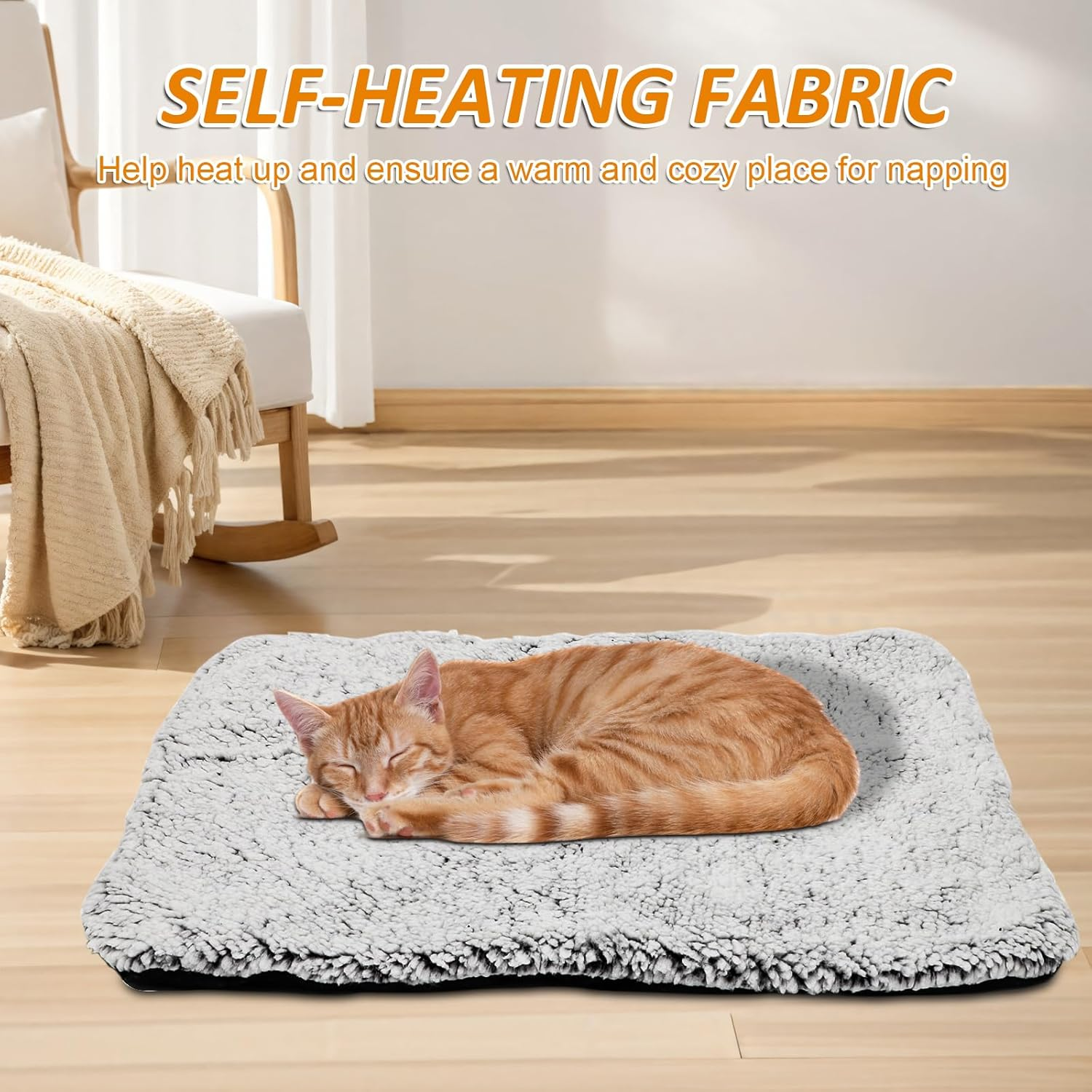 RANJIMA Electric Blanket for Dogs and Cats, 50 X 40 Cm Pets Heat Blanket Soft Cuddly Cat Blanket Washable Cover Cat Cushion Cat Bed Fluffy and Soft Fluffy Dog Blanket Cat Bed image number 4