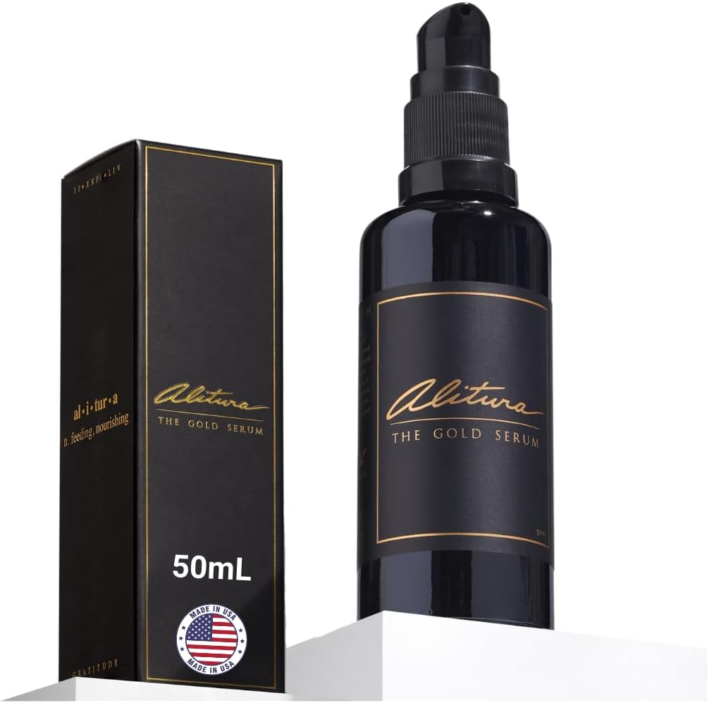 Alitura Naturals New Gold Serum for Face and Skin with Collagen - the Best All Natural & Organic Anti-Ageing Retinol Moisturiser Cream with Hyaluronic Acid for All Skin Types- 50Ml image number 3