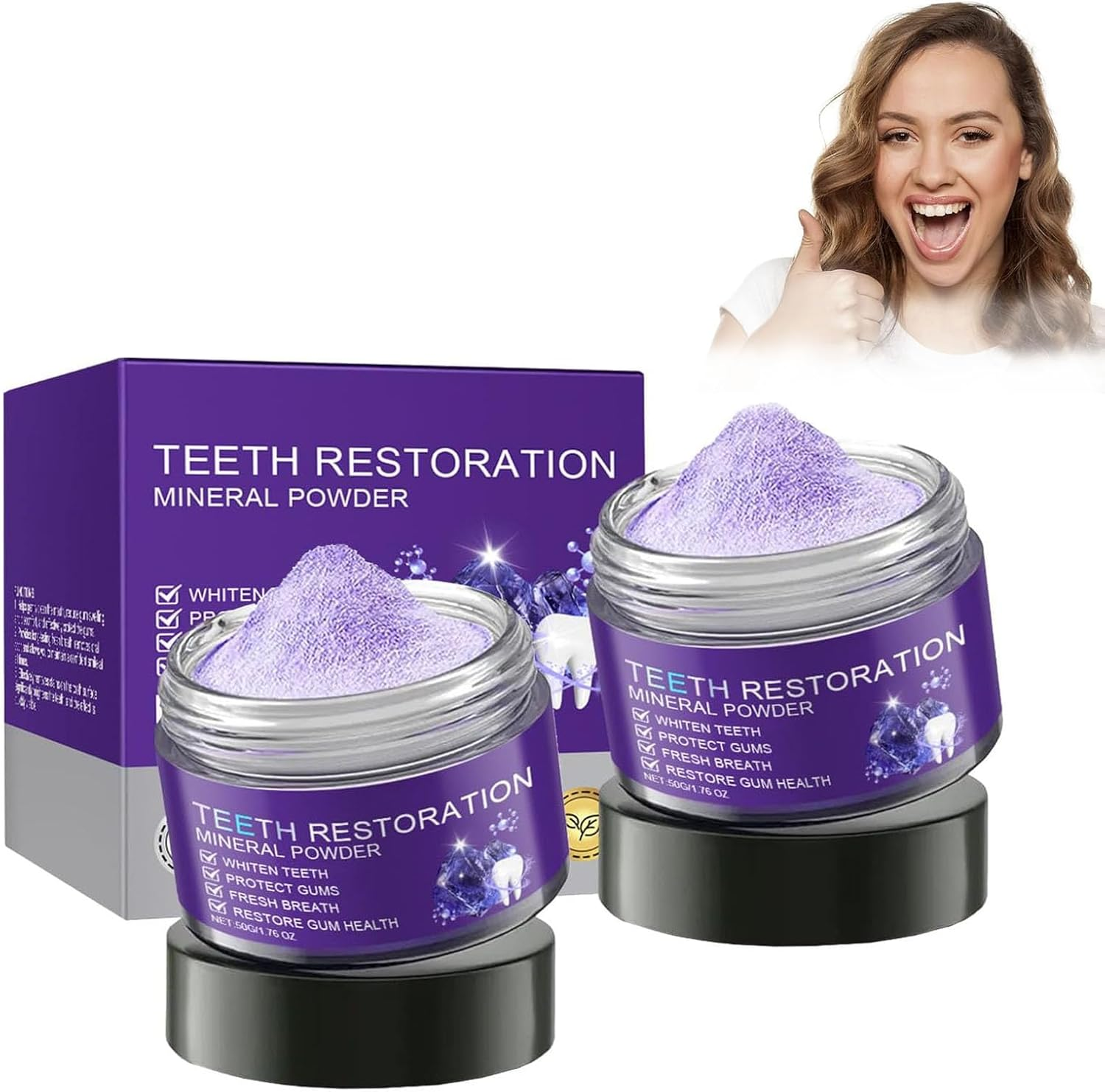 Odalit Teethrestoration Mineral Powder, New Teeth Restoration Mineral Powder Purple, Mineraltoothpowder, Teeth Restoration Mineralpowder Hydroxyapatite, Freshen Breath (1Pc)