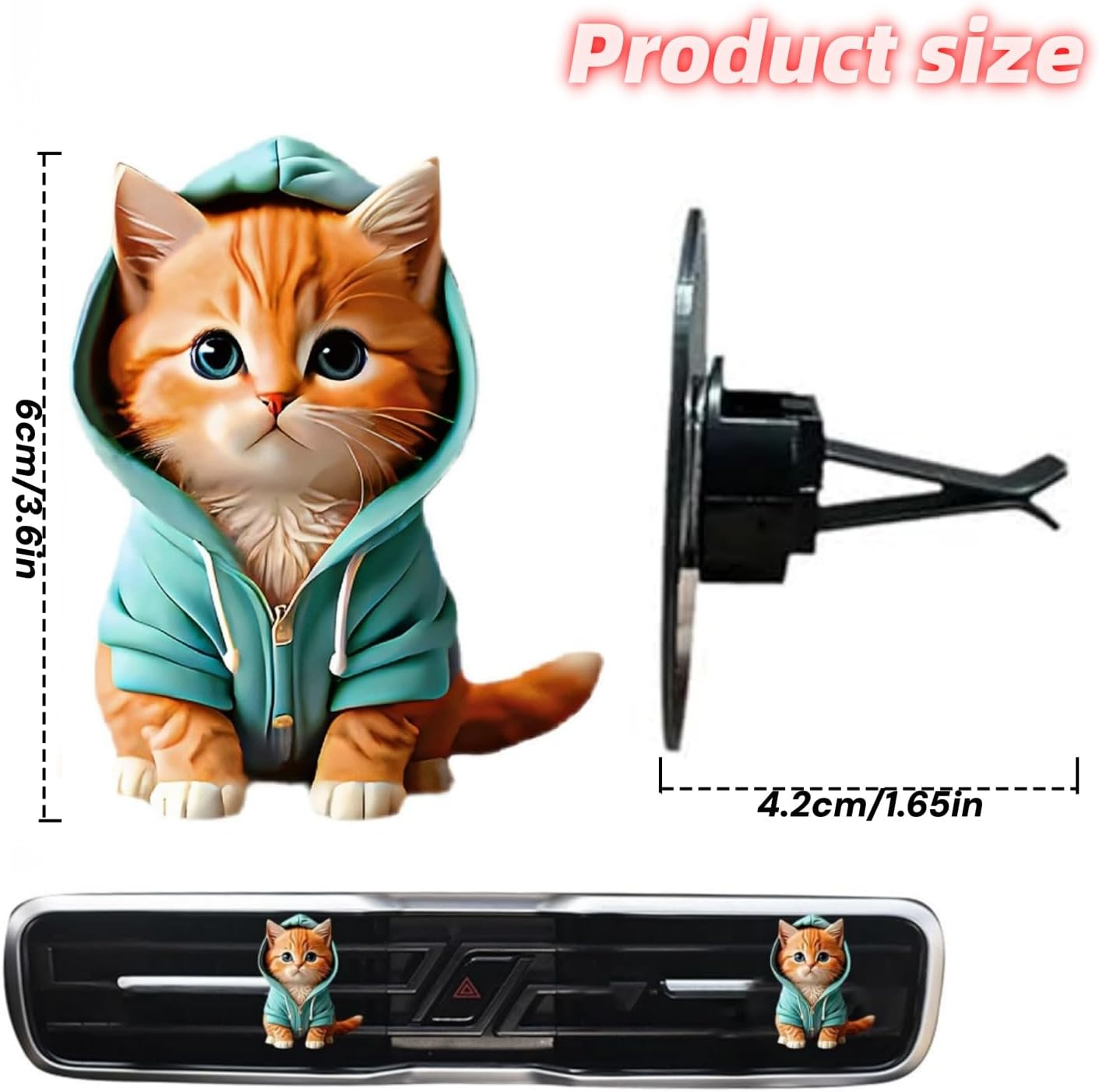 Shoyisenka Cartoon Air Freshener for Car | Cartoon Lovely Auto Vent Clip Diffuser - Sea Smell Car Cartoon Aromatherapy Diffuser Automotive Interior Accessories (Color, A) image number 3