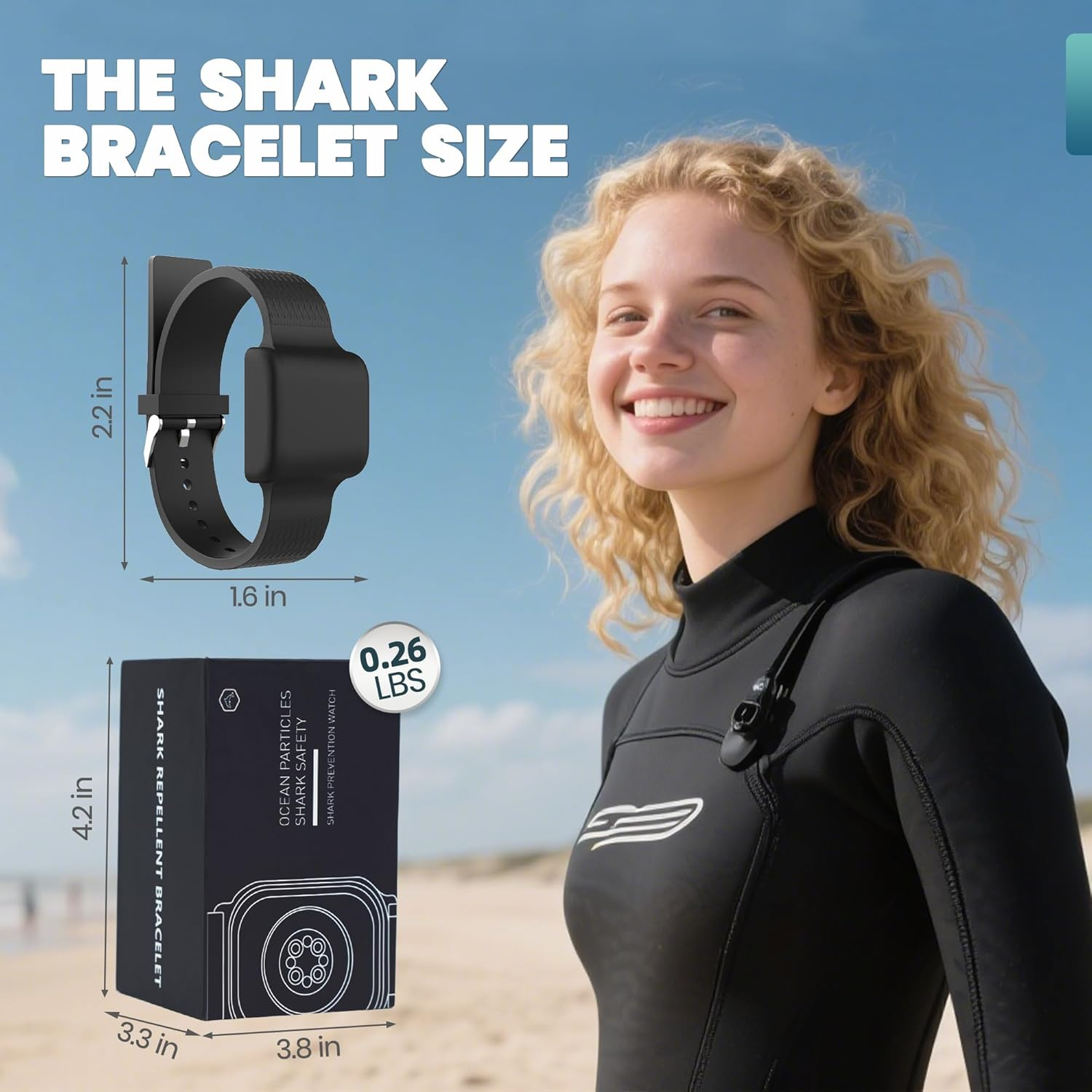 Magnetic Shark Deterrent Band,Repellent Bracelet for Swimming Surfing Diving Snorkeling Ocean Water Sports Portable Shark Deterrent Device for Men Women image number 3