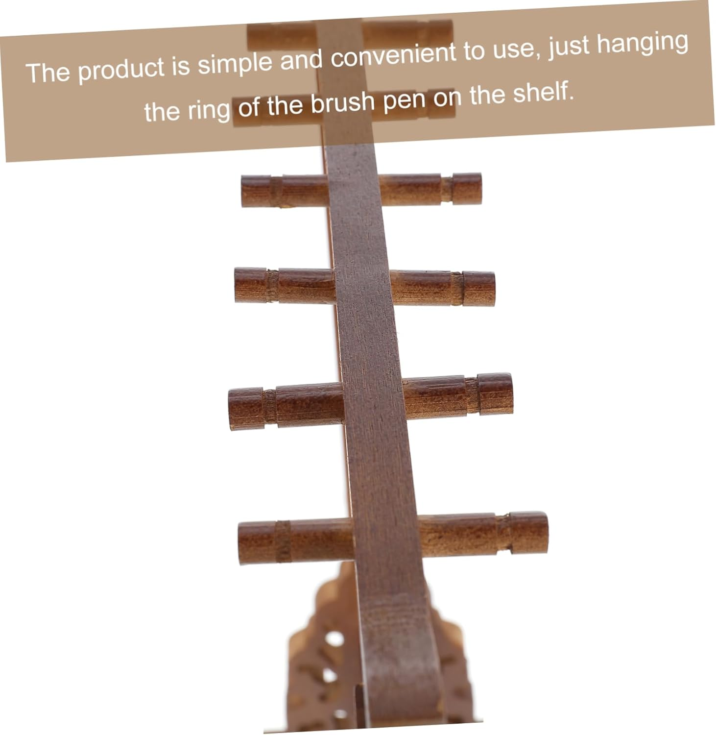 KICHOUSE Creative Nan Bamboo Brush Pen Rack and Holder Desktop Organiser for Students Calligraphy Storage Vintage Style Small Decorative Stationery Accessory image number 4