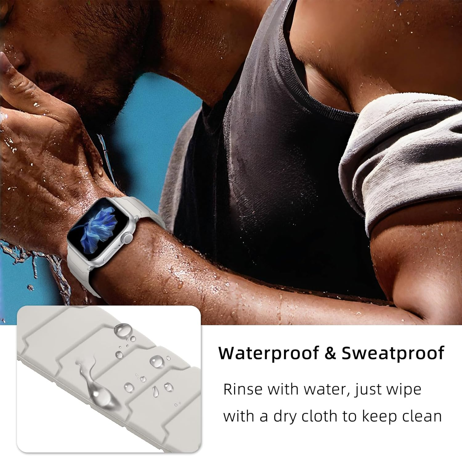 Hinnwer Magnetic Strap Compatible with Apple Watch Straps 46Mm 42Mm 41Mm 40Mm 38Mm 49Mm for Men Women, Strong Silicone Magnetic Sport Loop Bands for Apple Watch SE 2/Se/Series 10/9/8/7/6/5/4/3/2/1 image number 2