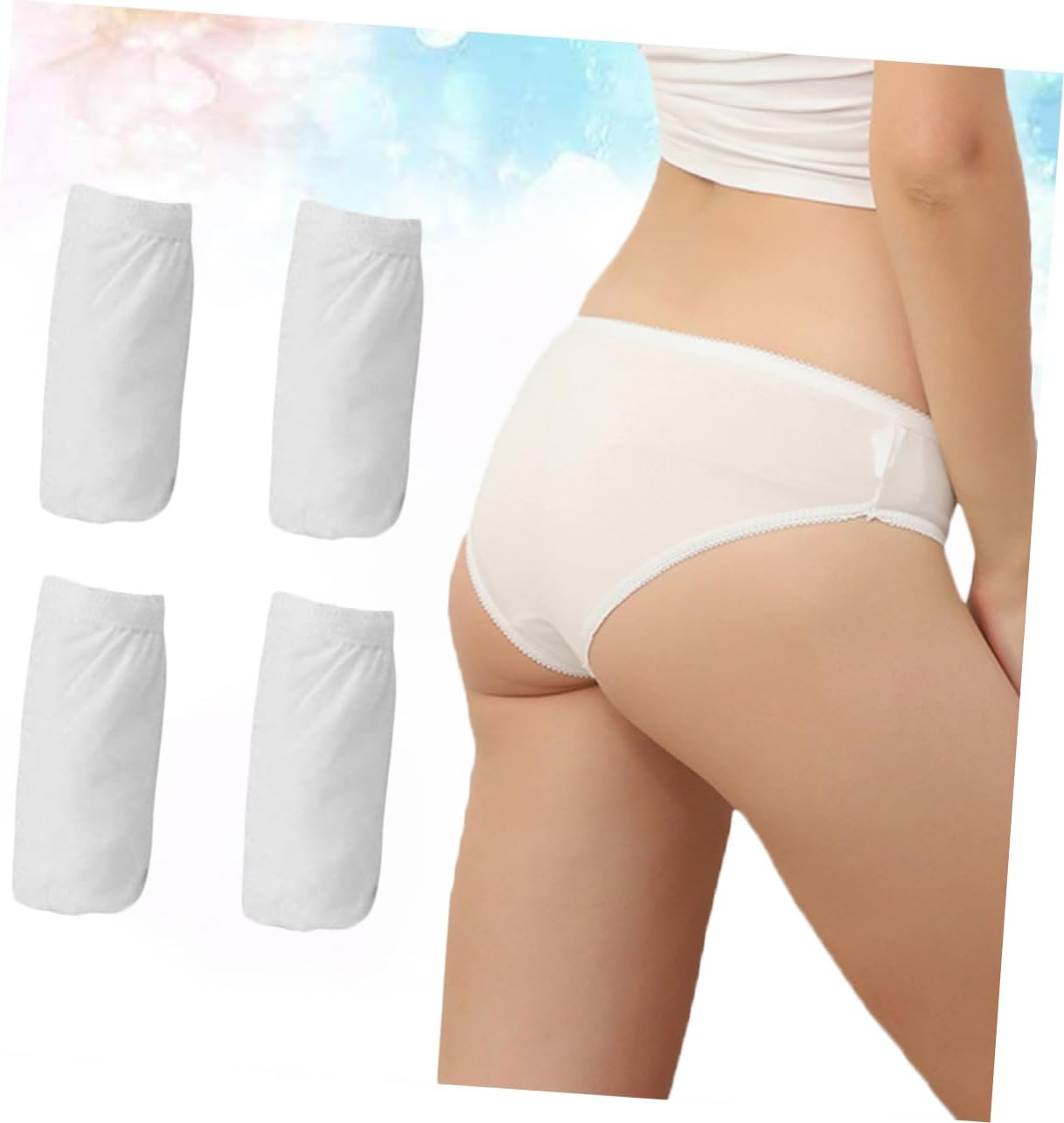 BESTYASH Cotton Maternity Briefs Disposable Underwear for Women 4Pcs Set Seamless Briefs Comfortable Breathable Perfect for Pregnant Postpartum Travel Daily Use White image number 2