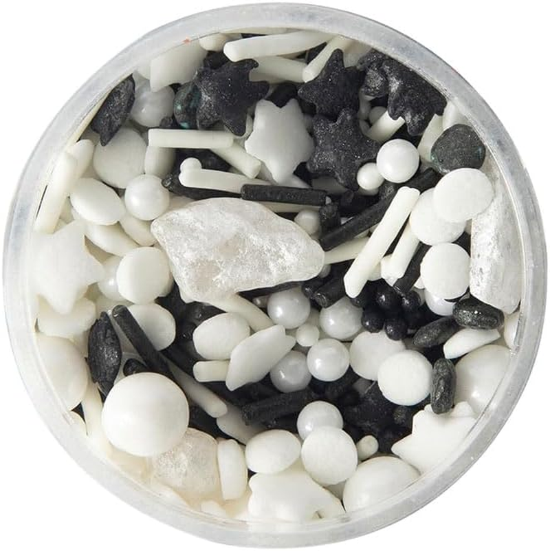Sprinks Mono Rocks Sprinkles 65G - Black and White Sprinkles | Cake Sprinkles | Sprinkles for Cakes | Baking Sprinkles | Edible Rocks Sprinkles | Easy Access Jar | Contemporary Design | Dessert Decor image number 2