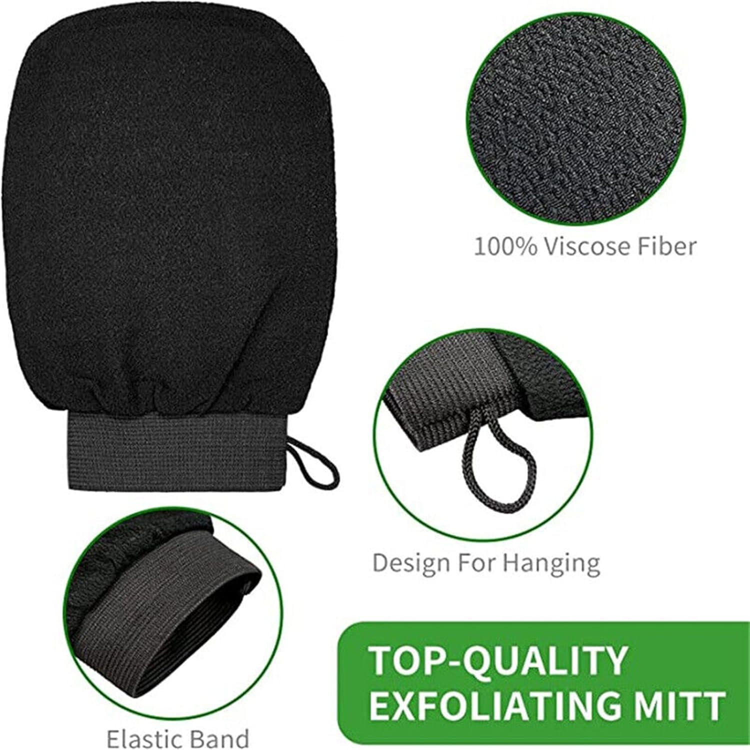 Kessa Exfoliating Glove, Arabic Exfoliating Glove, Original Kessa Exfoliating Glove, Kessa Back Scrubber, Moroccan Kessa Scrub Exfoliating Gloves for Body to Remove Dead Skin (C) image number 3