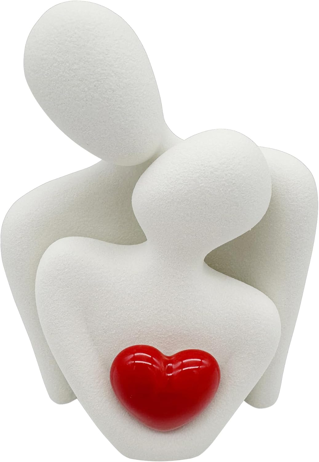 Modern Ceramic Couple Sculpture 4.6" X 3.6", Abstract Love Ornament, Statue for Living Room, Bedroom, Office,Desk Decoration, Couple Gift, Anniversary, Birthday Gift(White) image number 5