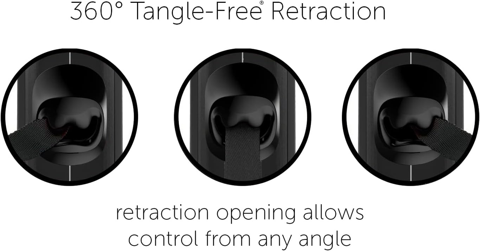 TUG 360&deg; Tangle-Free Retractable Dog Lead for up to 50 Kg Dogs | 5 M Strong Nylon Tape | One-Handed Brake, Pause, Lock (Large, White) image number 6