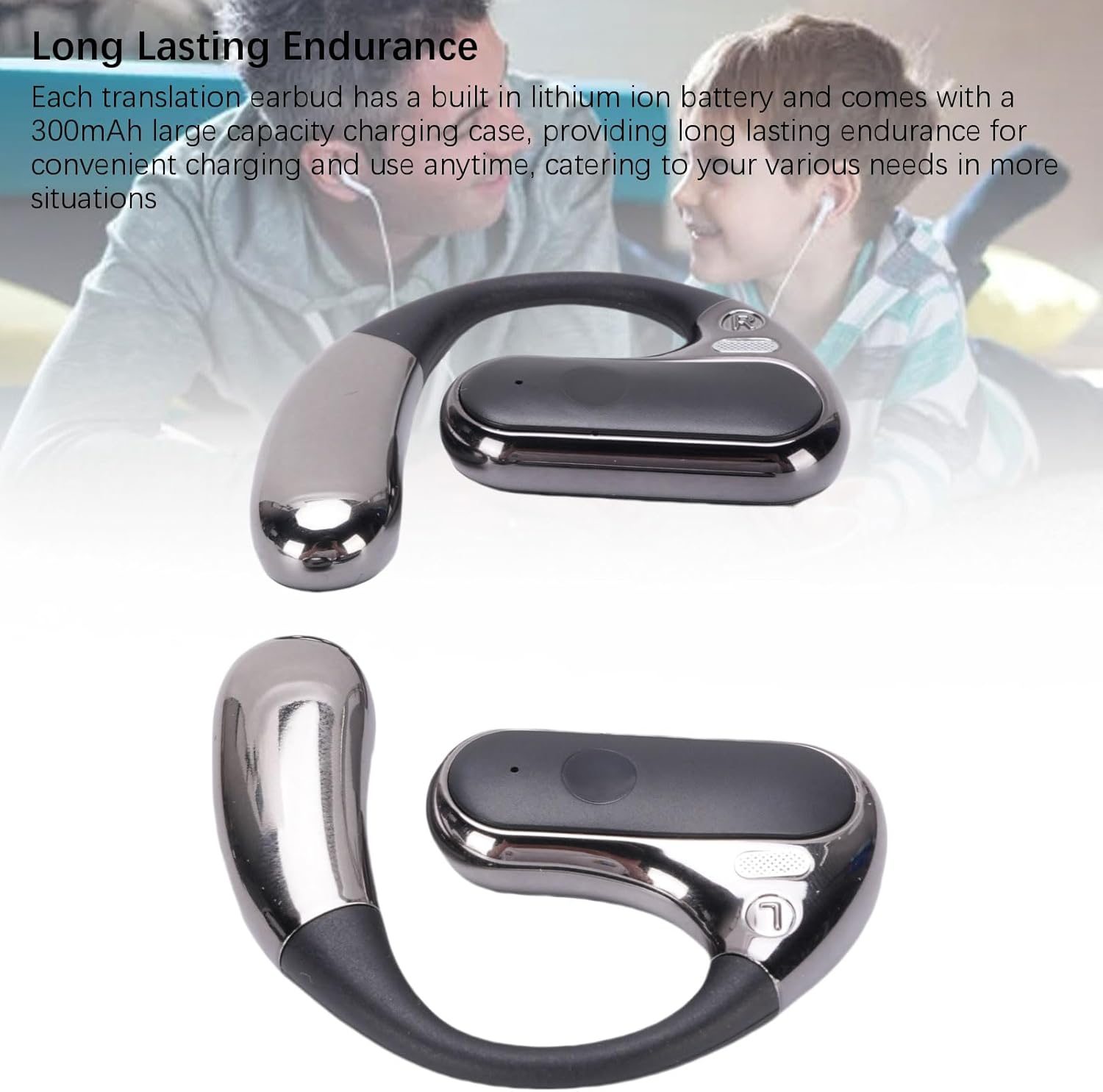 MENDUNER AI Translation Earbuds Wireless Translator - Real-Time Translation,130+ Languages Support,For Travel, Business,Daily Conversations image number 1