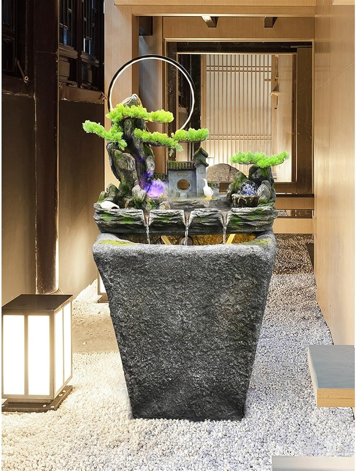 Outdoor Fountain Courtyard Rockery Water Fountain, Living Room Floor Decoration, Office