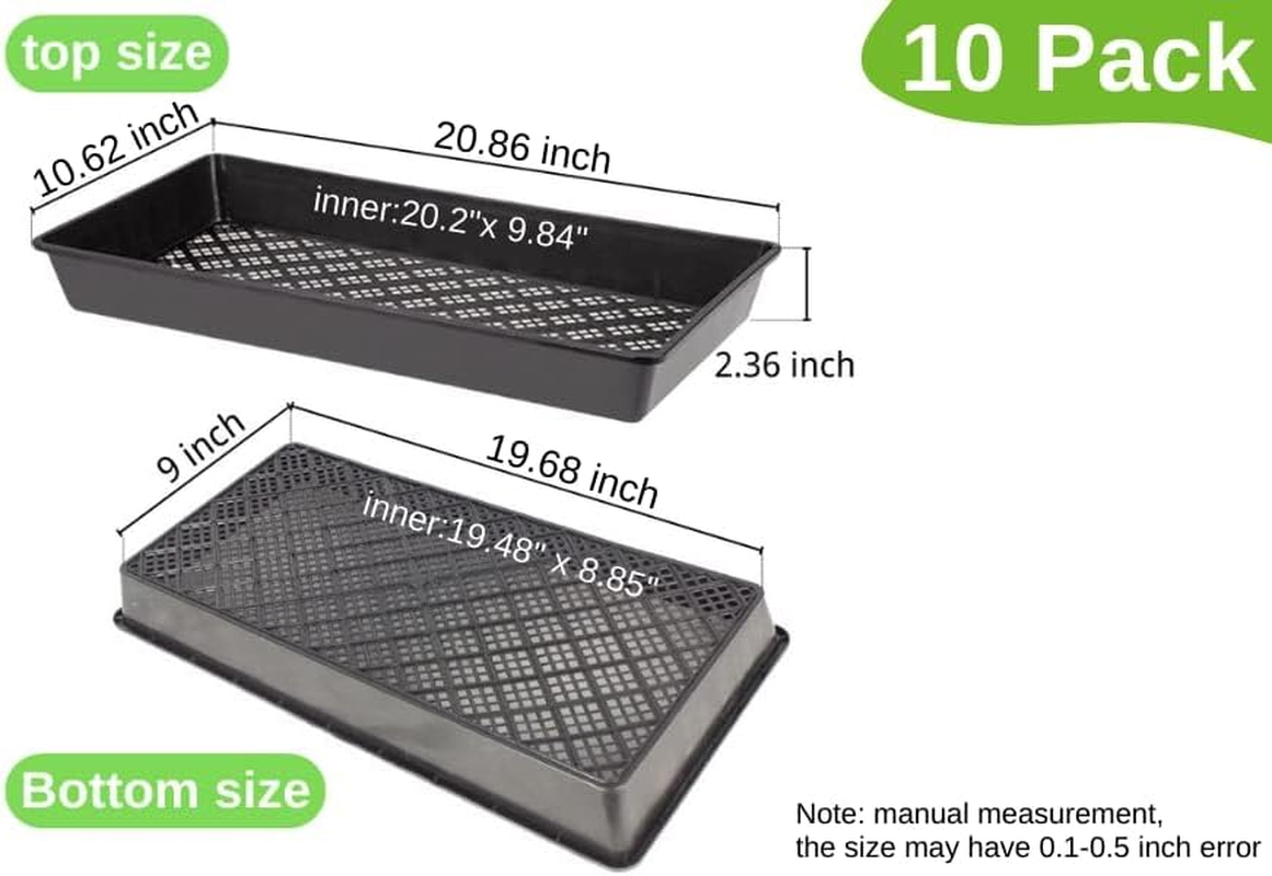 Begrit 1020 Seeding Trays Microgreen Growing Tray (Drain Holes(10 Pack)) image number 1