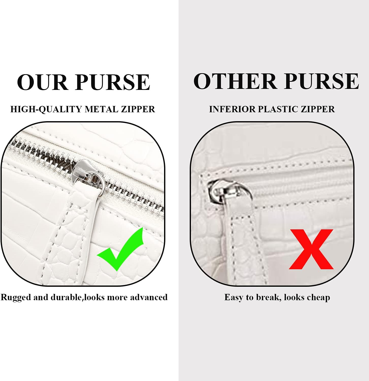 Shoulder Bags for Women Small White Purse Y2K Handbag Crocodile Pattern Clutch 90S Purses