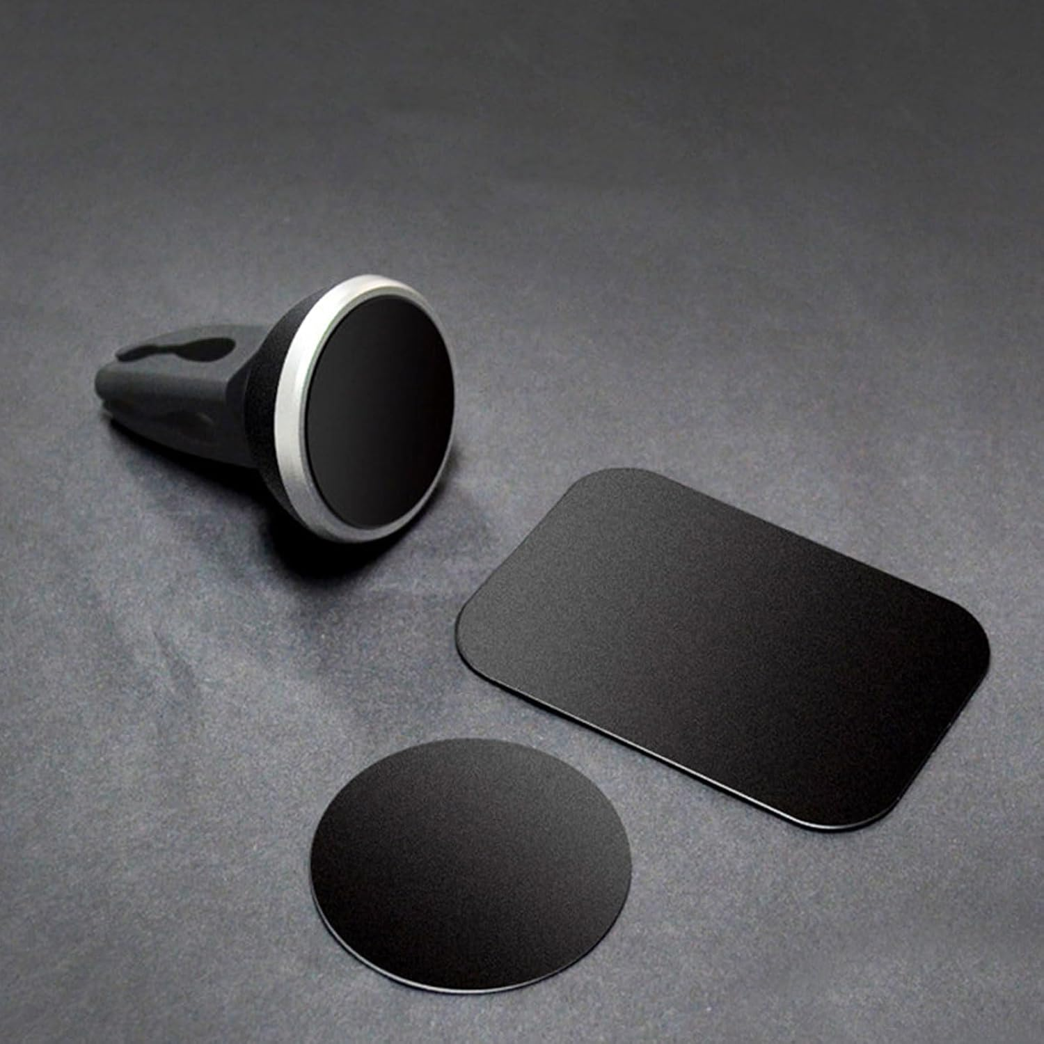 Metal Plate for Cell Phone Magnetic Strong Adhesive Sticker 2 round and 2 Rectangle Black for Magnetic Car Mount and Phone Holder image number 2