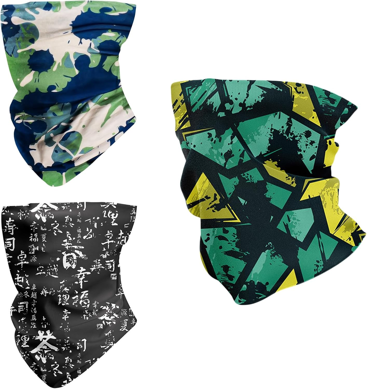 3 Pcs Neck Gaiter Shield Scarf Elastic Balaclava Headbands Headwear UV Sun Protection Outdoors Face Mask image number 1