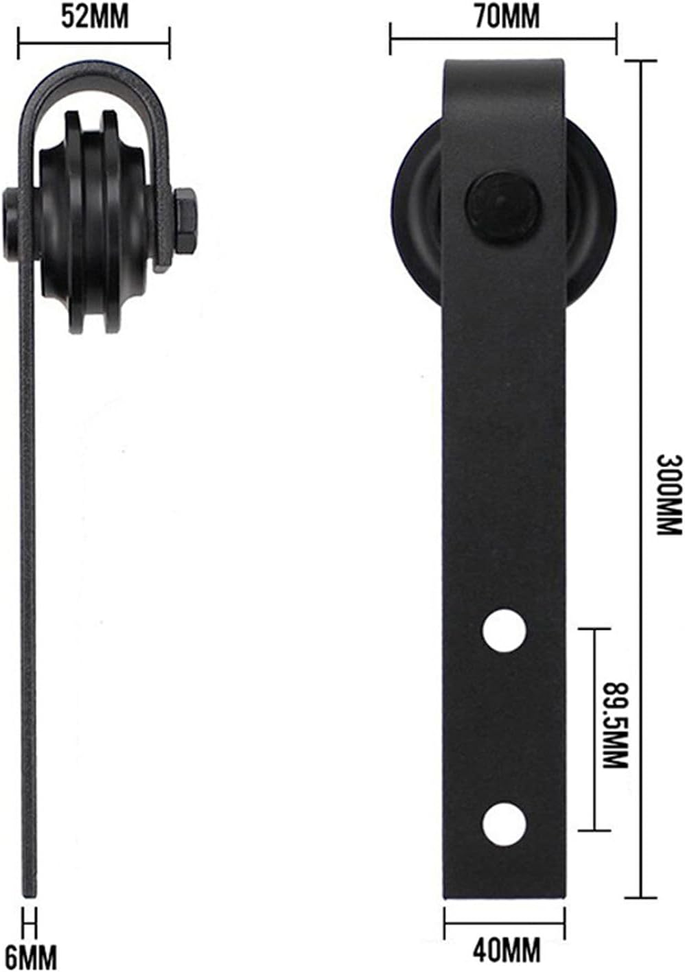 2M Heavy Duty Sliding Barn Single Door Hardware Kit Damper Track Rail Roller System image number 2