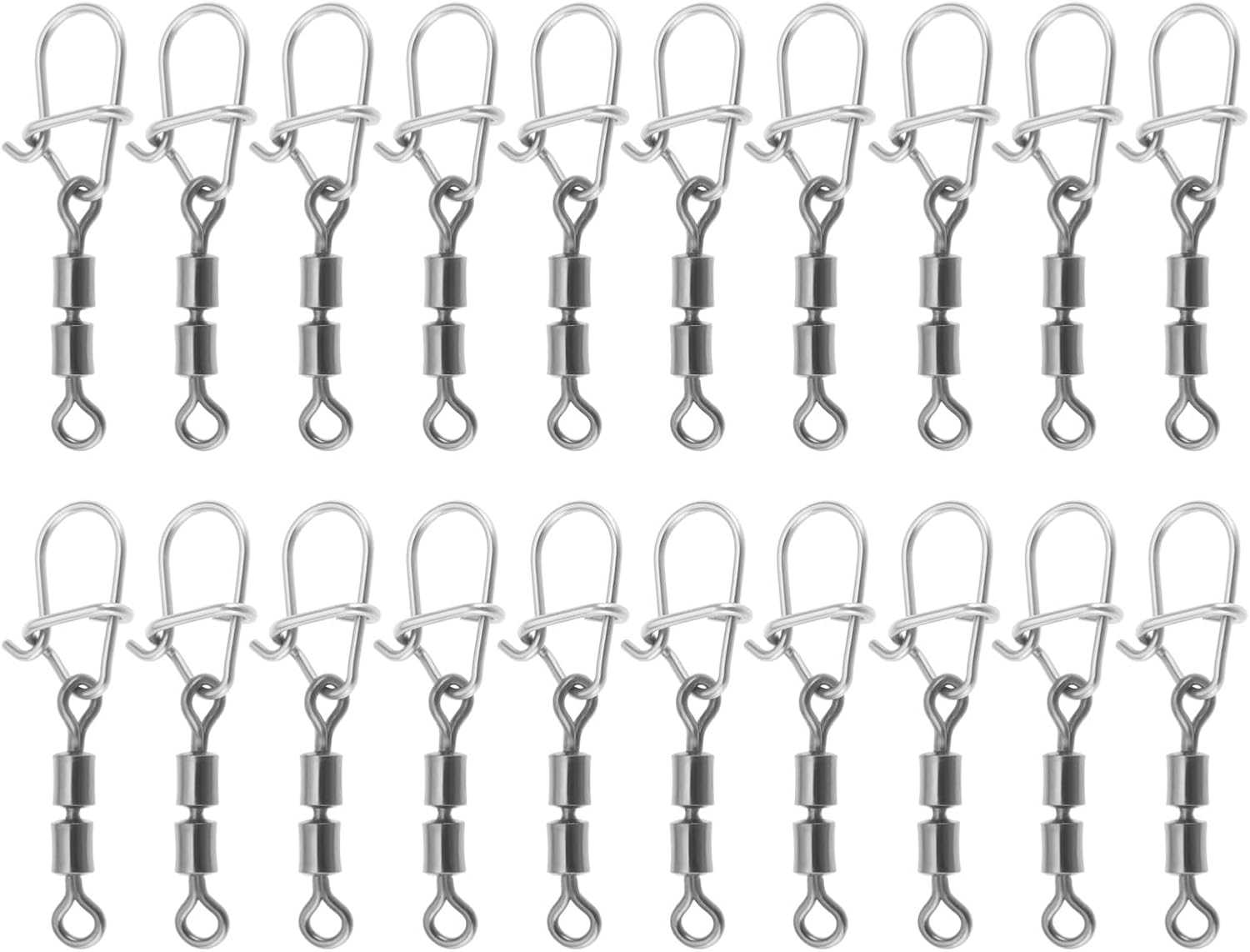 LT Easiyl 20Pcs Fishing Snap Swivels Lure Pin Connector for Platform Fishing Sea Fishing Freshwater Lure