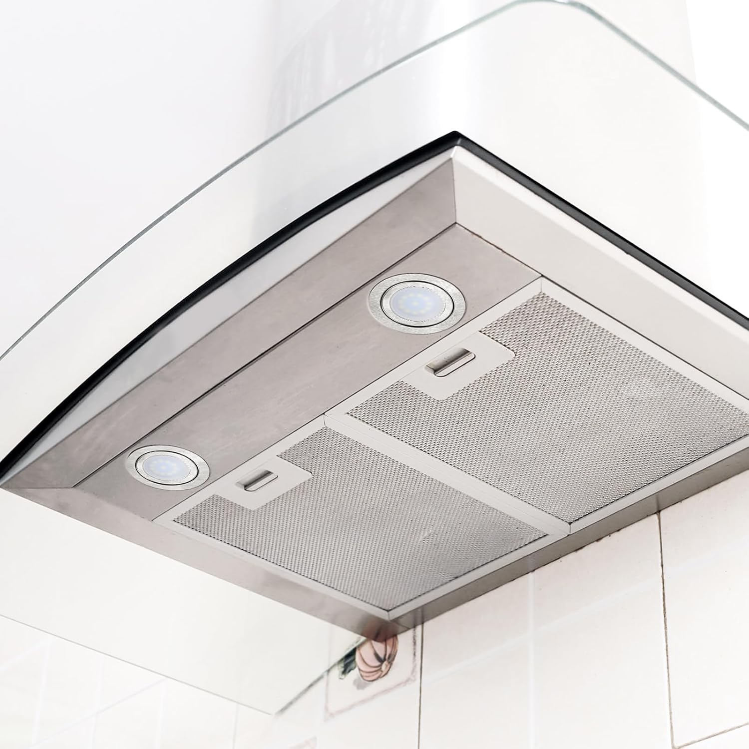 2Pcs Range Hood Light Bulbs Recessed, DC 12V 6500K Stainless Steel Range Hood LED Light Replacement Lights Accessories for Stove Kitchen image number 1