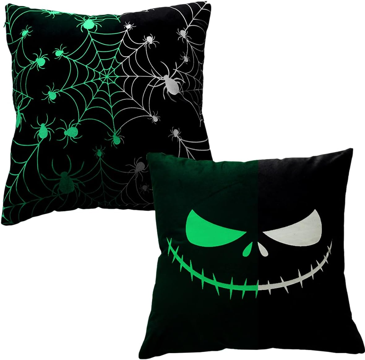 ZANZER Halloween Pillow Covers Glow in the Case Glow in the Dark Skeleton Spooky Throw Pillow Covers Luminous Farmhouse Home Decorations Sofa Bedroom Cushion Case image number 5
