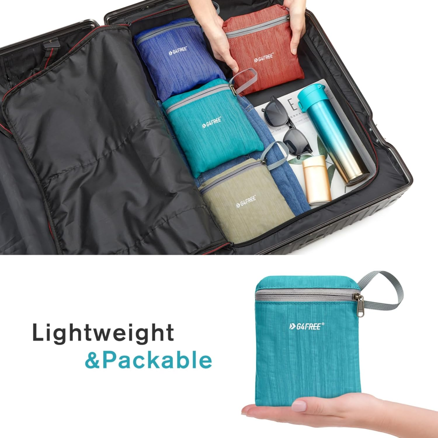 G4Free 10L Hiking Backpack Small Travel Hiking Daypack Lightweight Packable Backpack Casual Foldable Shoulder Bag - Beige image number 3