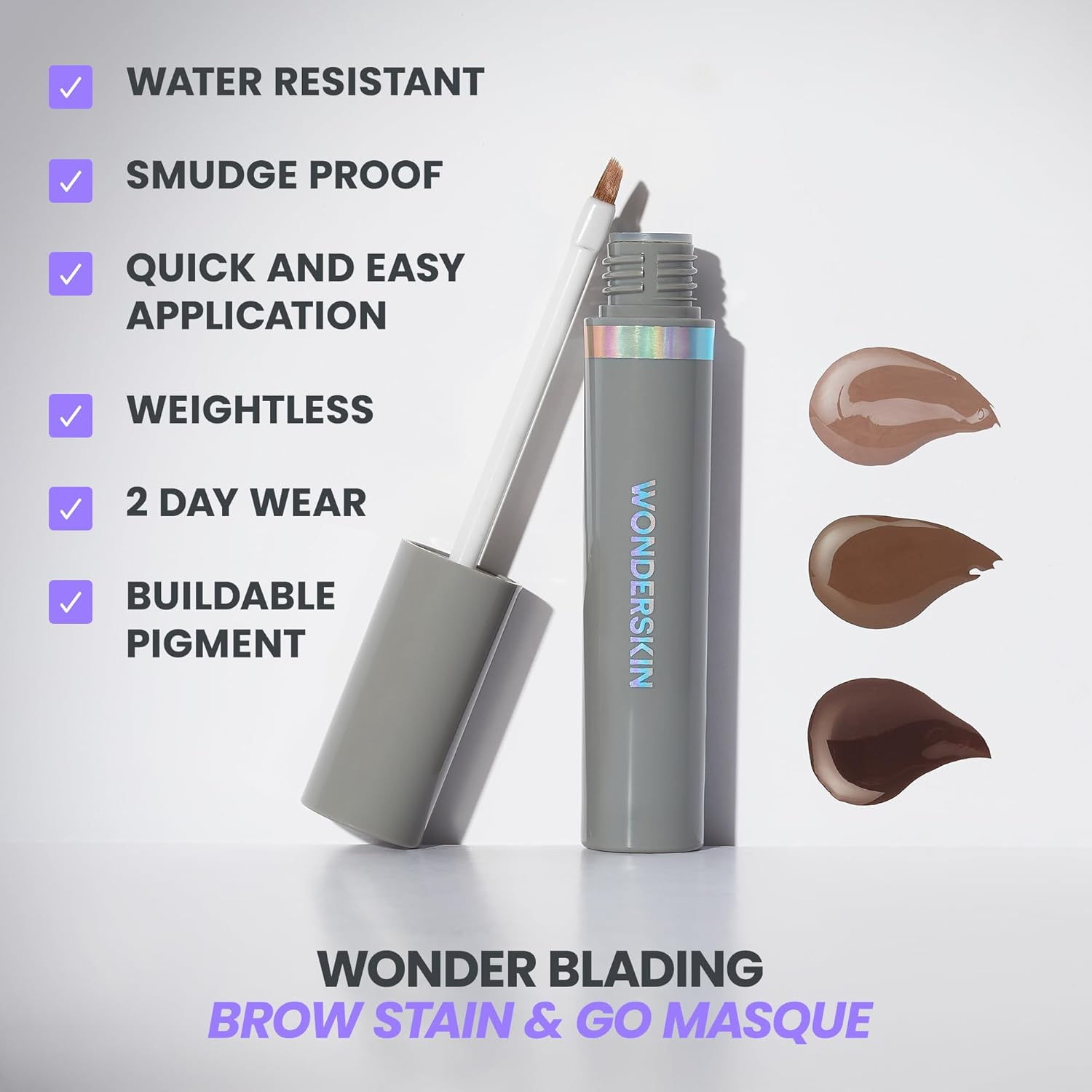 Wonderskin Wonder Blading Brow Stain & Go Masque - Long Lasting Eye Brow Tint, Transfer Proof and Smudge Proof Eyebrow Tint Stain (Brunette) - Blonde image number 2