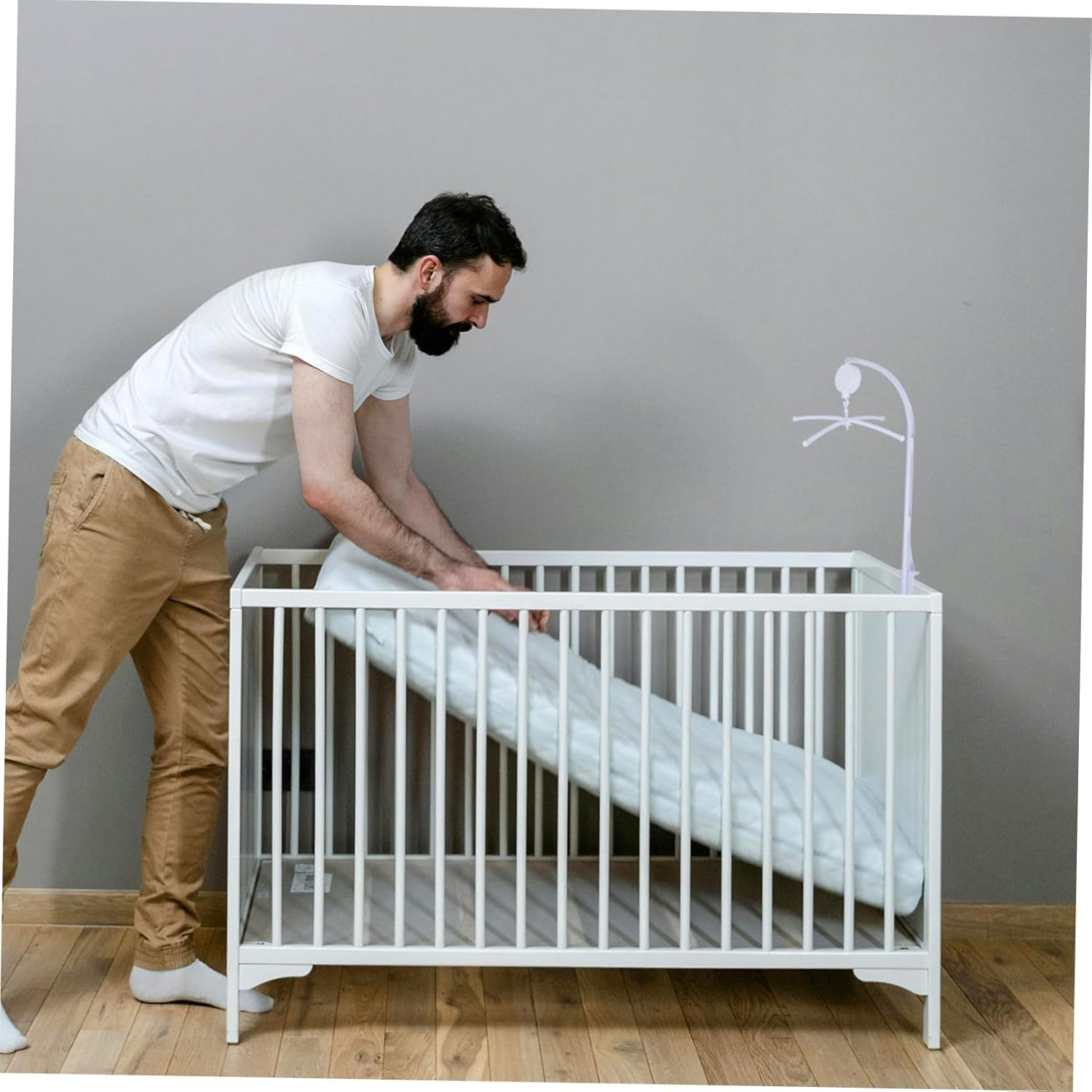 1 Set Adjustable Crib Bell Mobile Arm Stand with Bottom Clamp Multi Functional Holder for Mobiles Easy Setup and Height for Enhanced Stimulation image number 6