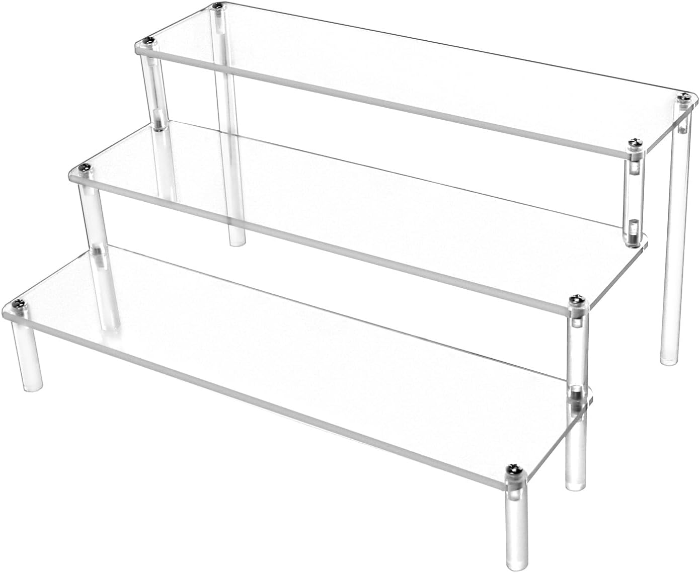 QWORK&reg; 5-Tier Acrylic Display Stand, Transparent Acrylic Display Riser Shelf for Figures, Jewellery, Cupcake, Lipstick, Nail Polish, Spice, 30 X 32 X 25 Cm