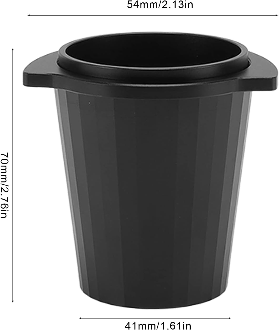 Ejoyous 54Mm Aluminum Alloy Coffee Dosing Cup (With Cup Ring) 2.13X2.76X1.61In Hanging Design, for Powder Catching Polished Inner Wall, Fits Most Espresso Machines Dishwasher Safe image number 4