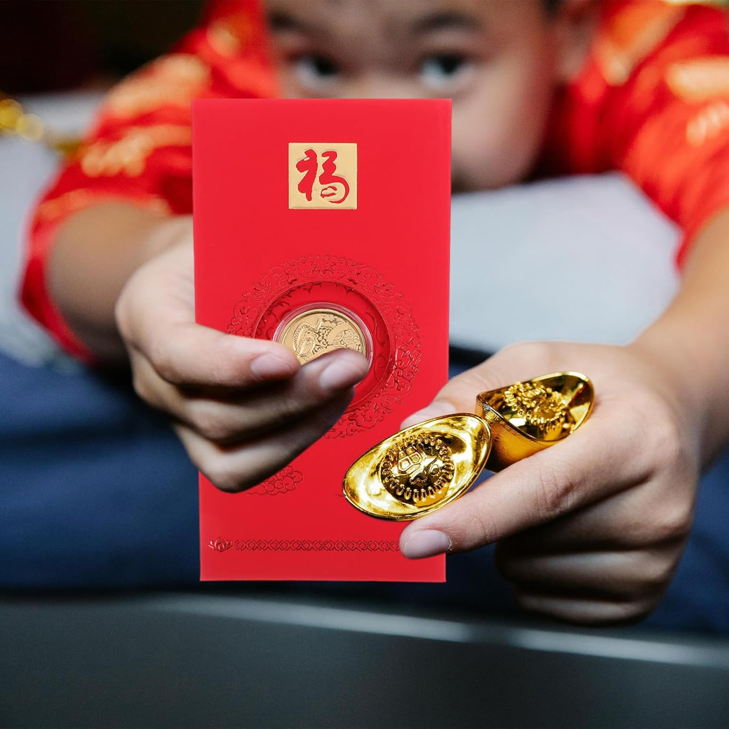 KALLORY Chinese New Year Red Envelopes 2025, 3Pcs Year of the Snake Hong Bao Spring Festival Money Red Pocket Lucky Packet Cash Envelopes for Birthday Wedding image number 3