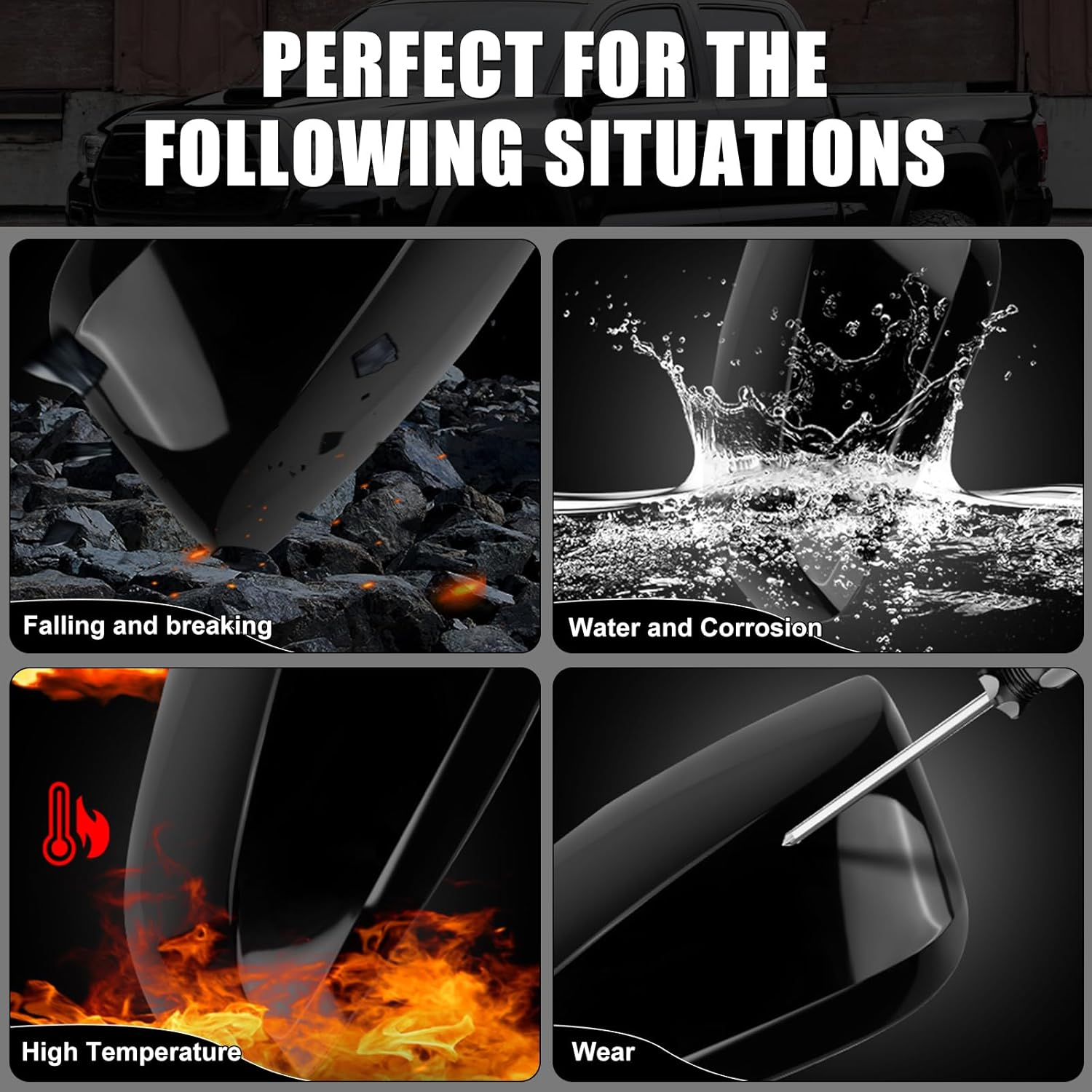 Glossy Black Direct Replacement Mirror Cover for 2019-2025 Toyota RAV4 XLE XSE and Limited Hybrid with Turn Signal Light Model, Directly Replace Style, Not Sticker Style image number 1