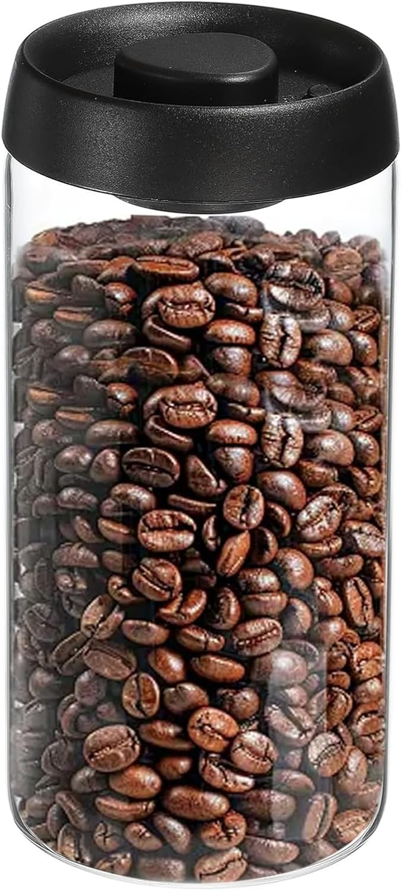 Coffee Vacuum Container Mason Jars: Food Coffee Bean Storage Containers with Lids Airtight, Plastic Wide Mouth Mason Jars Vacuum Sealer, Manual Vacuum Extraction Sealed Tank (Golden Button, 1800ML)