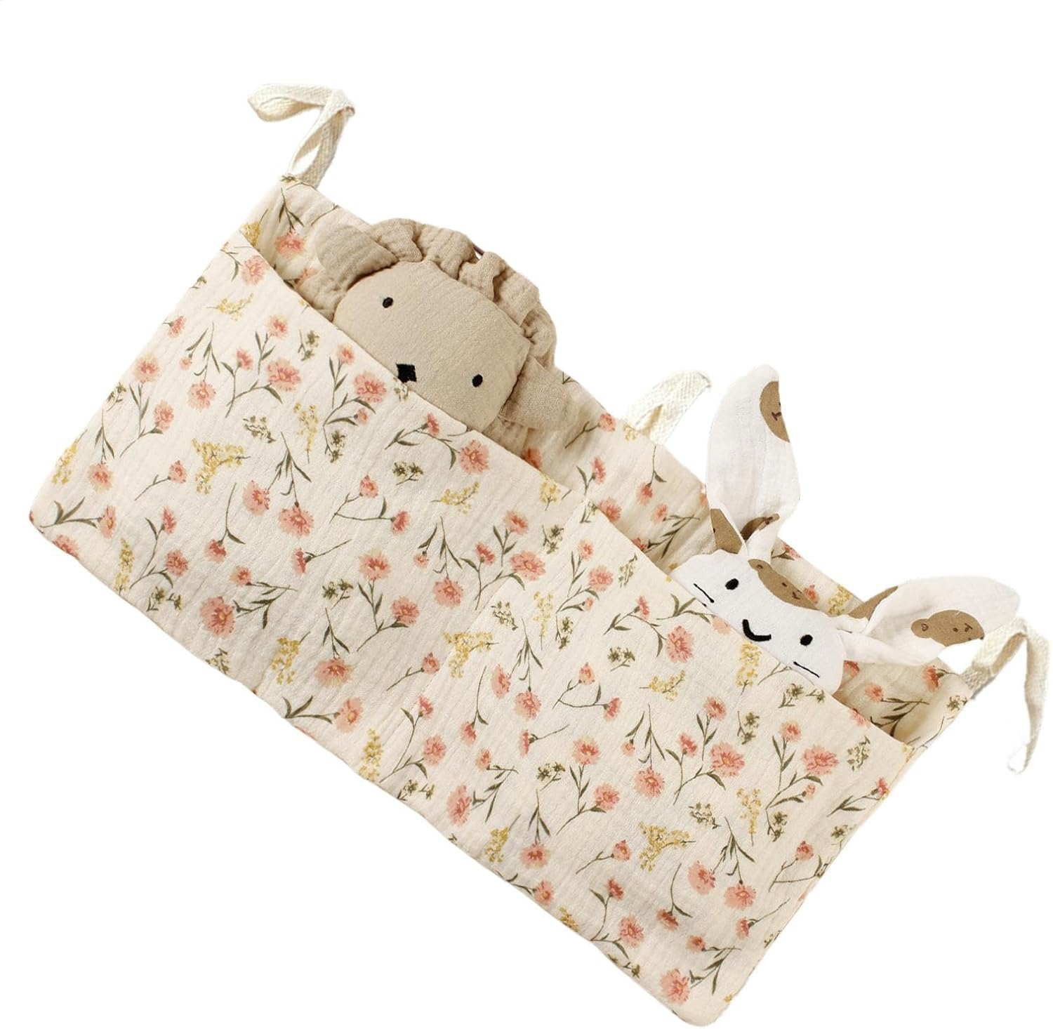 Baby Bed Side Diaper Storage Bag | Baby Crib Organizer - Crib Accessories, Nursery Organizers and Storage, 2 Pockets Dormitory Bed Bunk Organizing Bag image number 5