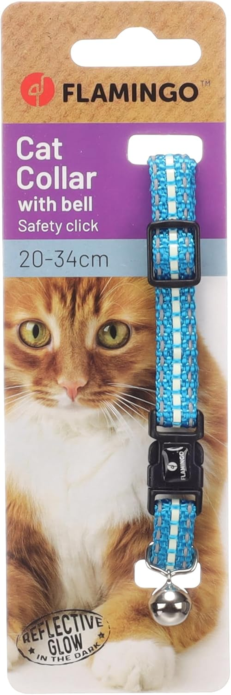 Flamingo Jinxy Cat Collar Light Blue 20-34 Cm 10 Mm