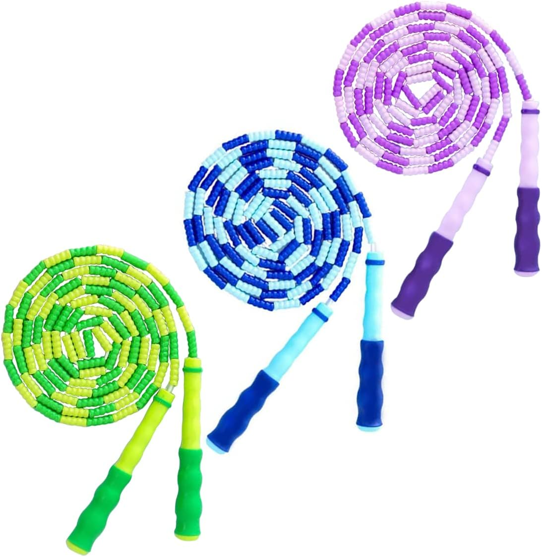 Jump Rope for Kids Girls and Boys, Soft Beaded Jump Ropes, Adjustable Skipping Rope, Tangle-Free Segmented Rope for Kid and Women Men Adults Exercise, Keeping Fit, Training - 9.2Ft