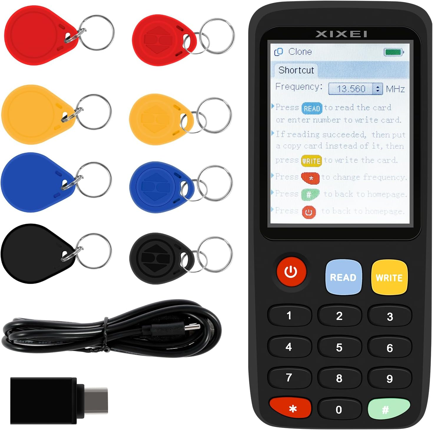 NFC RFID Card Copier Reader Writer, Portable 125 Khz ID Card Reader Writer 13.56 Mhz IC IC ID X7RFID Duplicator Access Control image number 3