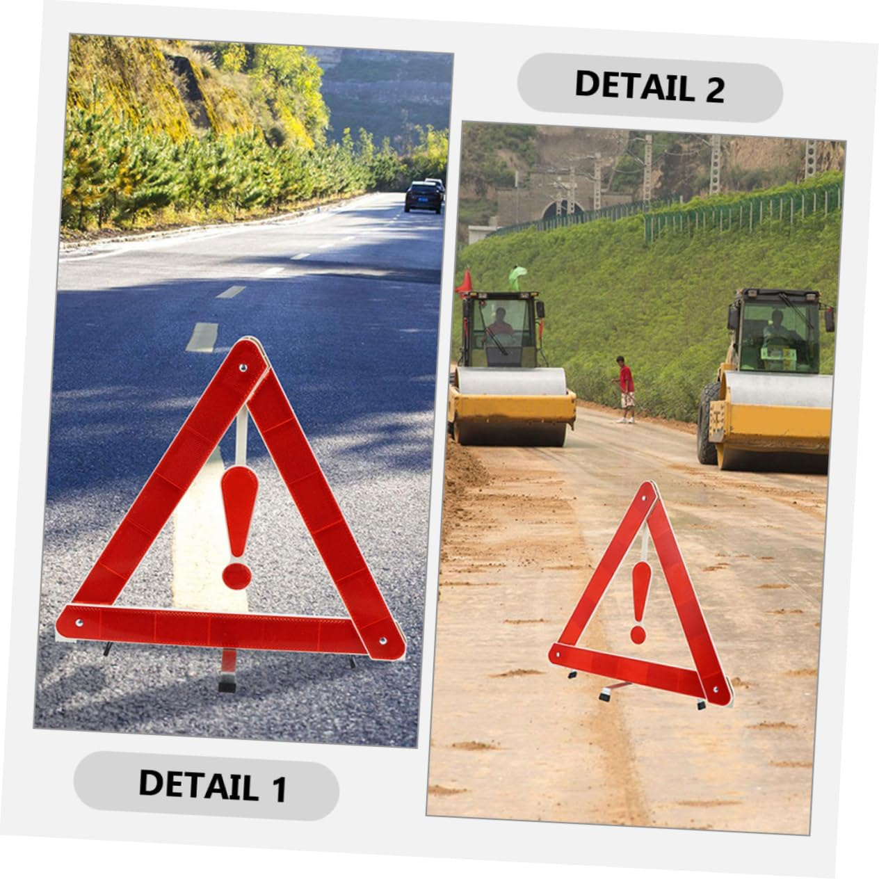 3Pcs Reflective Warning Triangle Emergency Roadside Safety Triangles for Vehicles Highway Warning Reflective Road Markers image number 2