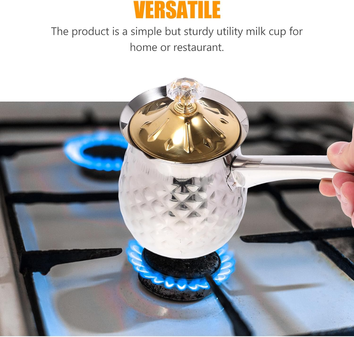 LAPYAPPE Wear-Resistant Stainless Steel Frothing Pitcher Convenient Milk Steaming Jug for Espresso Latte Art Cappuccino Coffee Accessories with Smooth Polished Surface Random Color image number 5