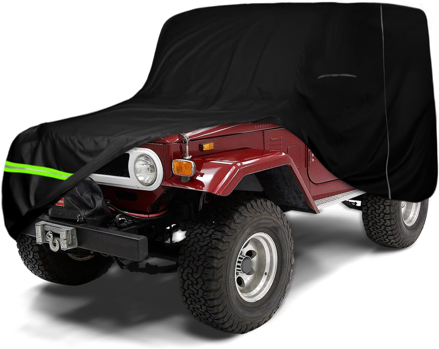 Waterproof Car Cover Replace for 1960-1984 Toyota Land Cruiser FJ40/41/42 210T All Weather Classic Car Covers with Zipper Door for Snow Rain Dust Protection