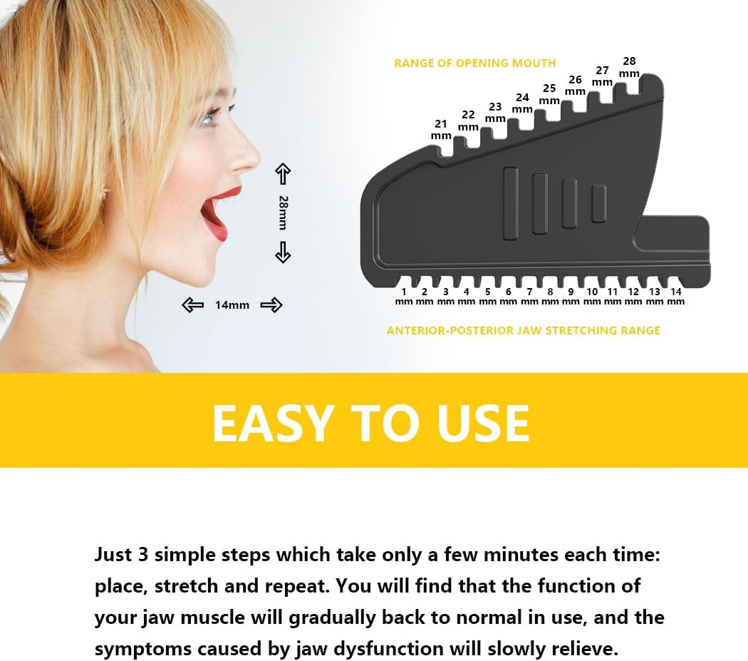 KOHEEL LR Jaw Relief Device for TMJ Pain, Jaw Tension, Teeth Grinding & Clenching, Headaches, and Limited Jaw Mobility &ndash; Passive Stretching Solution for Jaw Muscle Relaxation (1 Pack)