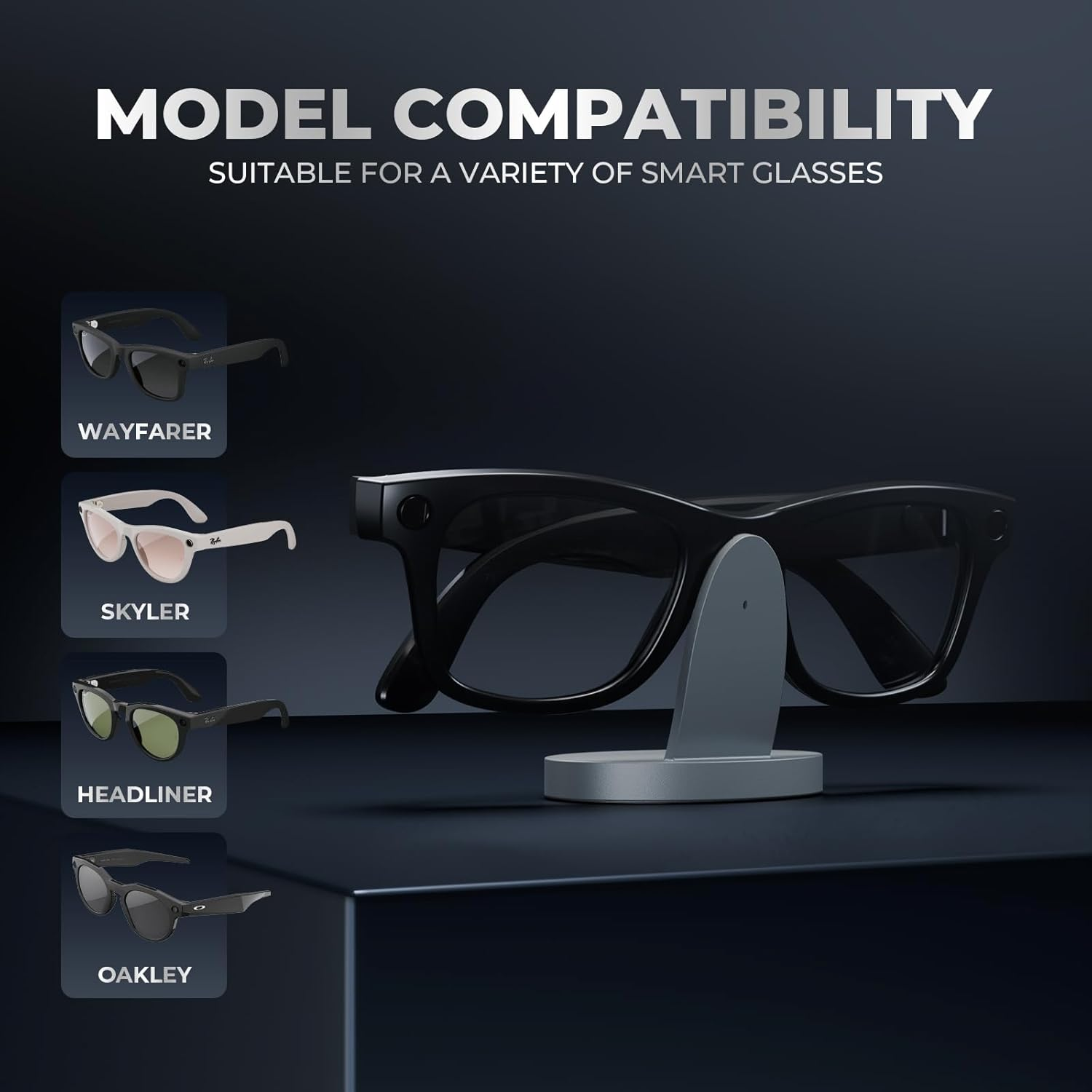 Steinwhale Charging Dock for Rayban Meta 2 Glasses (Grey) image number 5