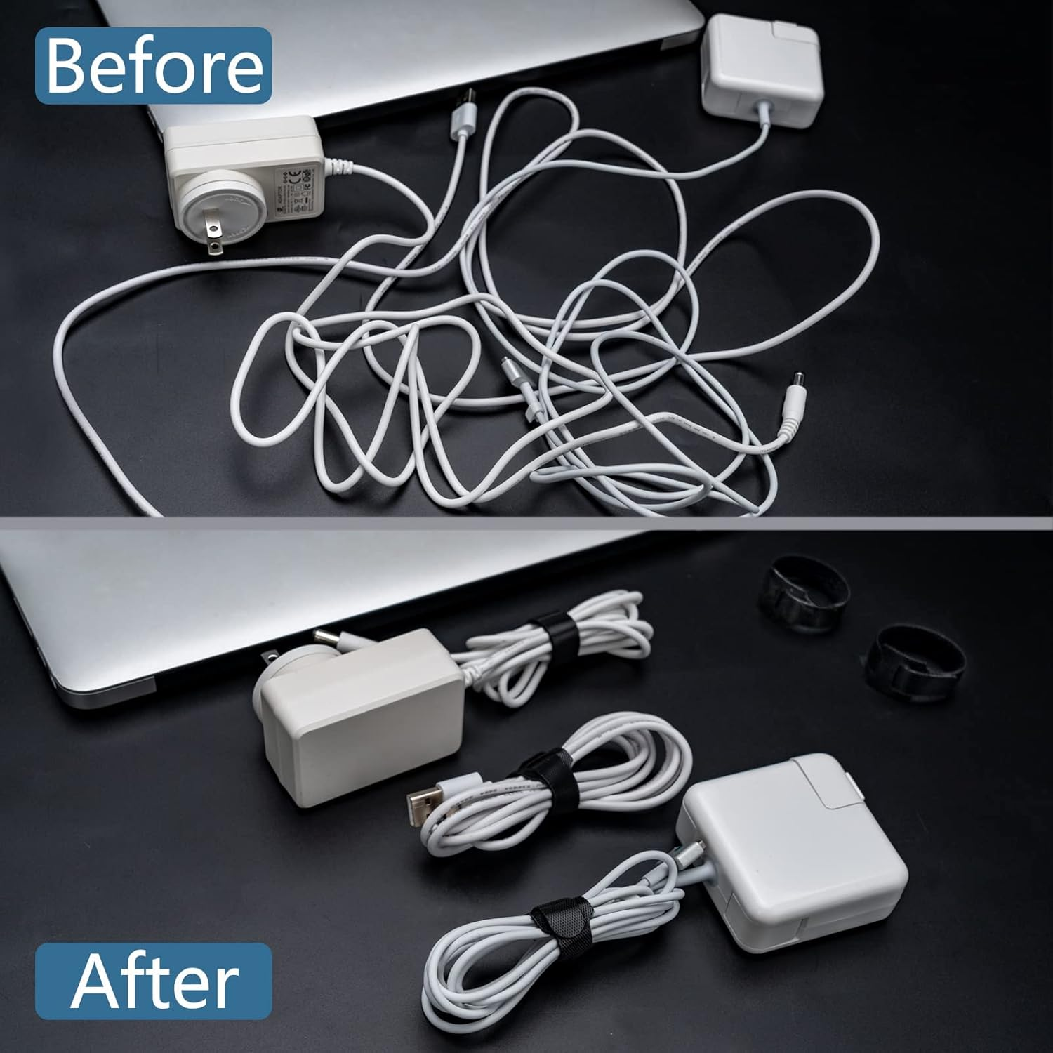 Jdox 60Pcs 6 Inch Reusable Fastening Cable Ties, Nylon Adjustable Tie Wrap, Releasable Cable Management Organizer Ties (150Mm X 12Mm, Black) (100 Pieces, Black) image number 2