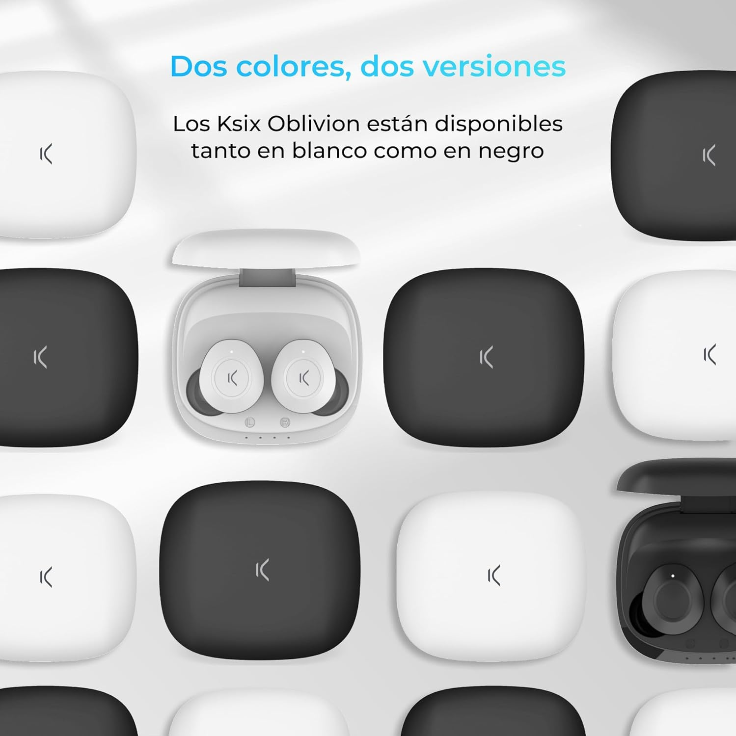 KSIX Oblivion Wireless Bluetooth Headphones, HD Microphone for Calls, Waterproof, Voice Assistants, 19 Hours Battery Life, True Wireless Stereo, Touch Control, Black - Black image number 2