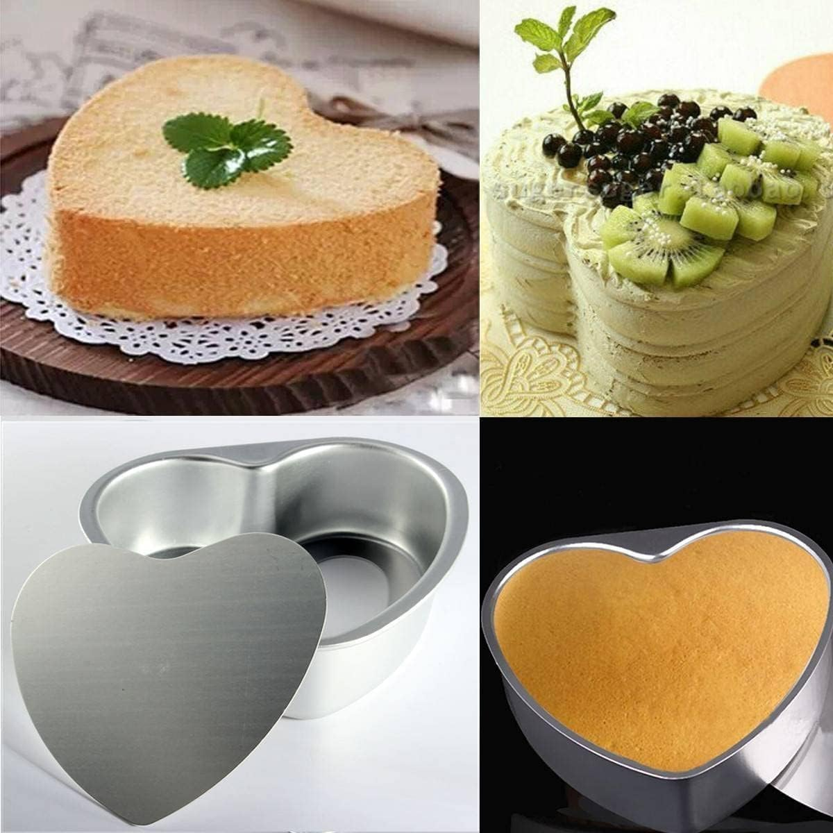 PENGQIMM 2Pcs Heart Shaped Cake Tin,10 Inch Heart Shape Cake Pans Cake Baking Tray Cheesecake Molds Love Cake Moulds Reusable Nonstick for Baking, Bakeware Wedding Birthday Christmas Party image number 4