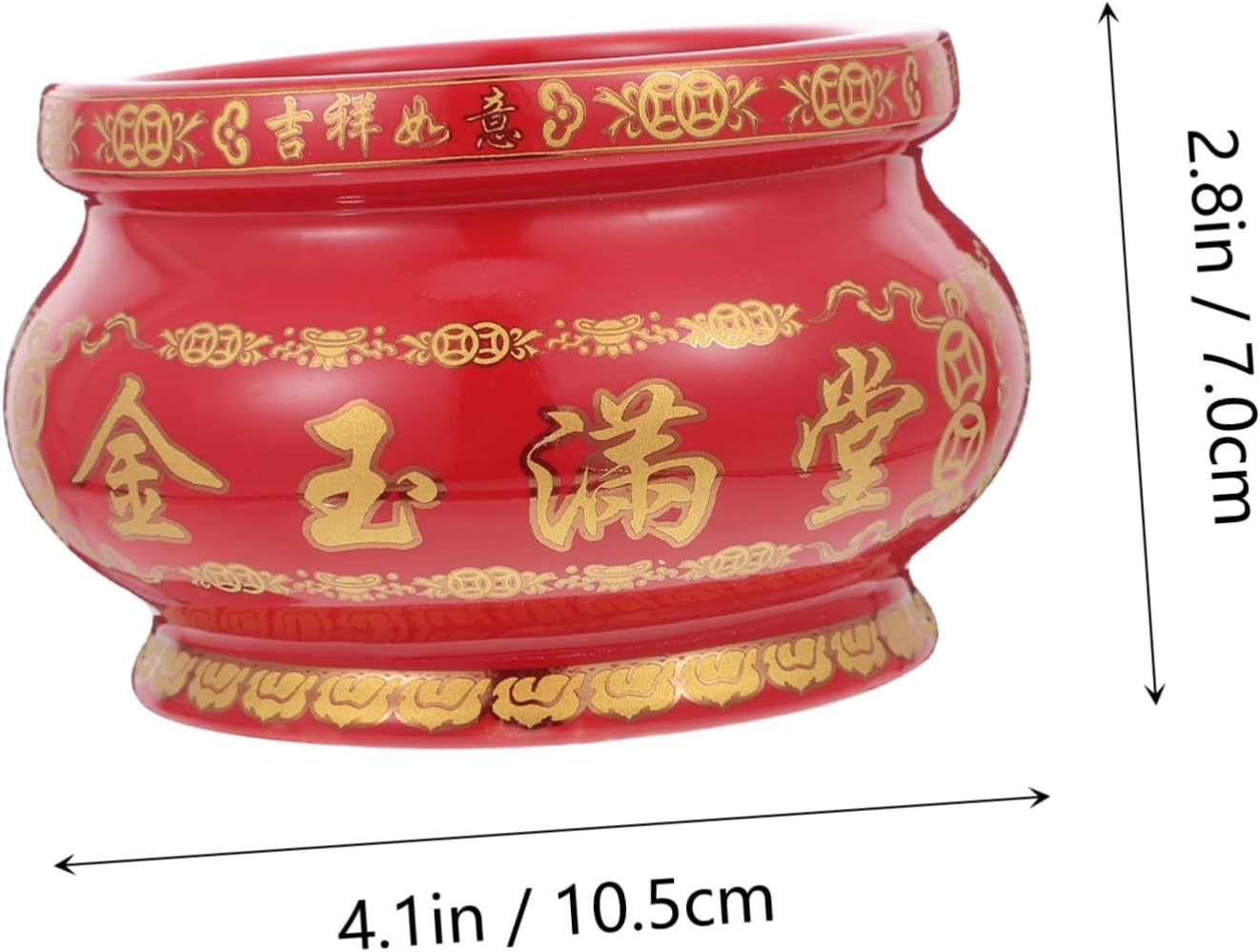 Ceramic Incense Burner Holder Red Incense Bowl Multi-Functional Decor for House image number 2