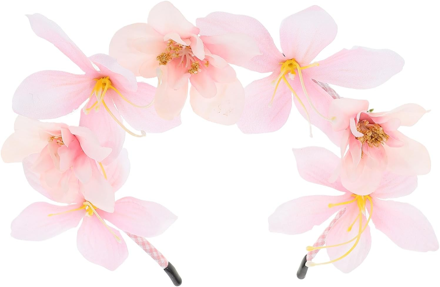 LOGOFUN 4PCS Princess Flower Headbands Elegant Floral Hair Accessories with Simulated Blossoms for Girls Weddings Parties Daily Wear - Pink & Blue image number 6