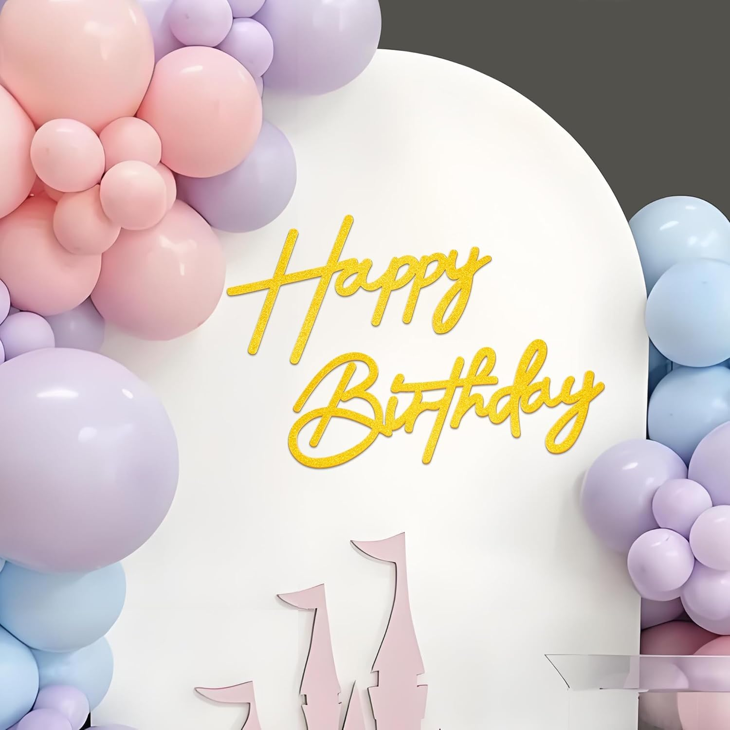 OSYLICT Happy Birthday Sign for Backdrop,Felt Letter Sign Banner for Wall Decr,Birthday Party Backdrop,Balloon Arch,Photo Background. for Kids Women Men Baby Shower Decorations (Gold) - Gold image number 4